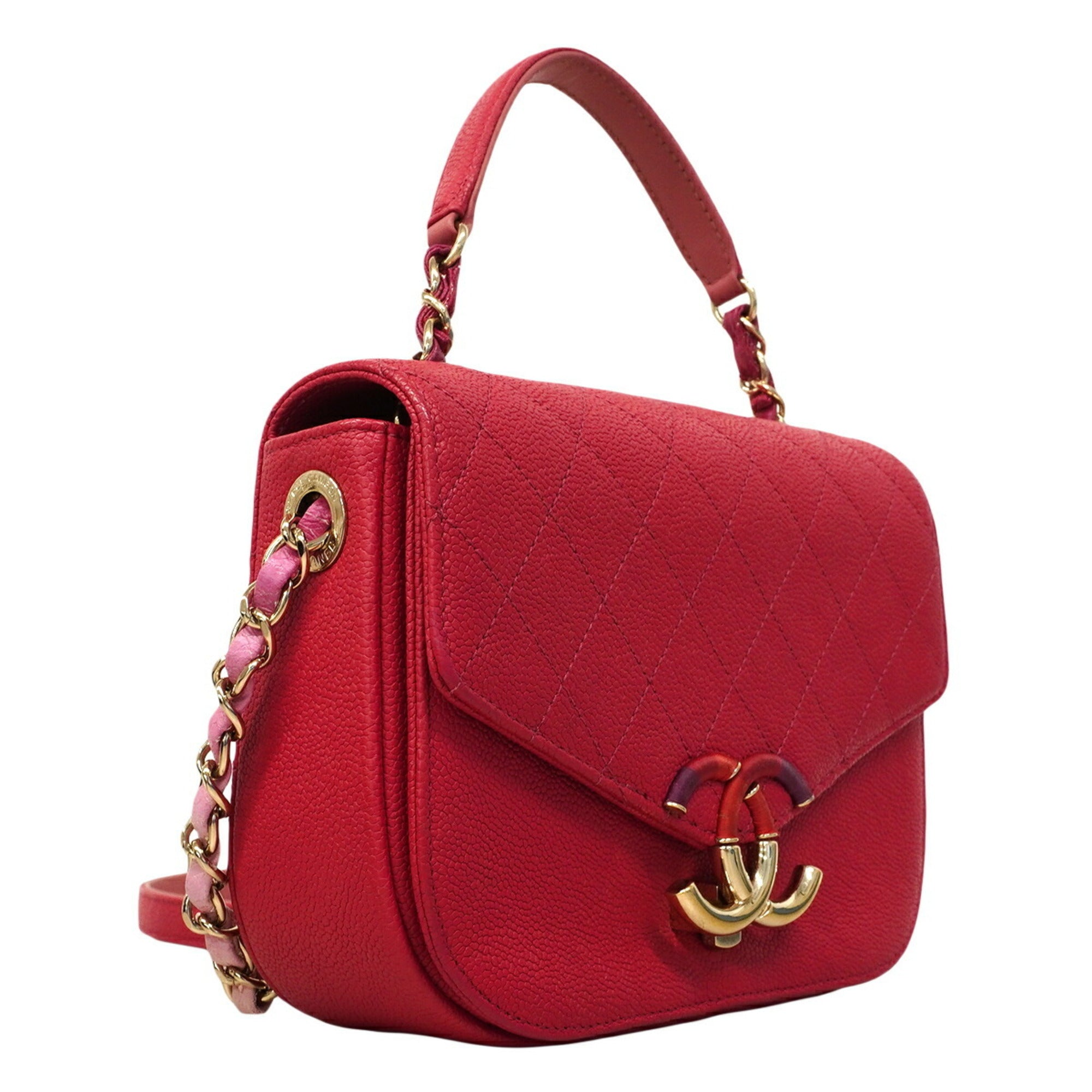 Chanel Pink Grained Calfskin Handbag (Pre-Owned)