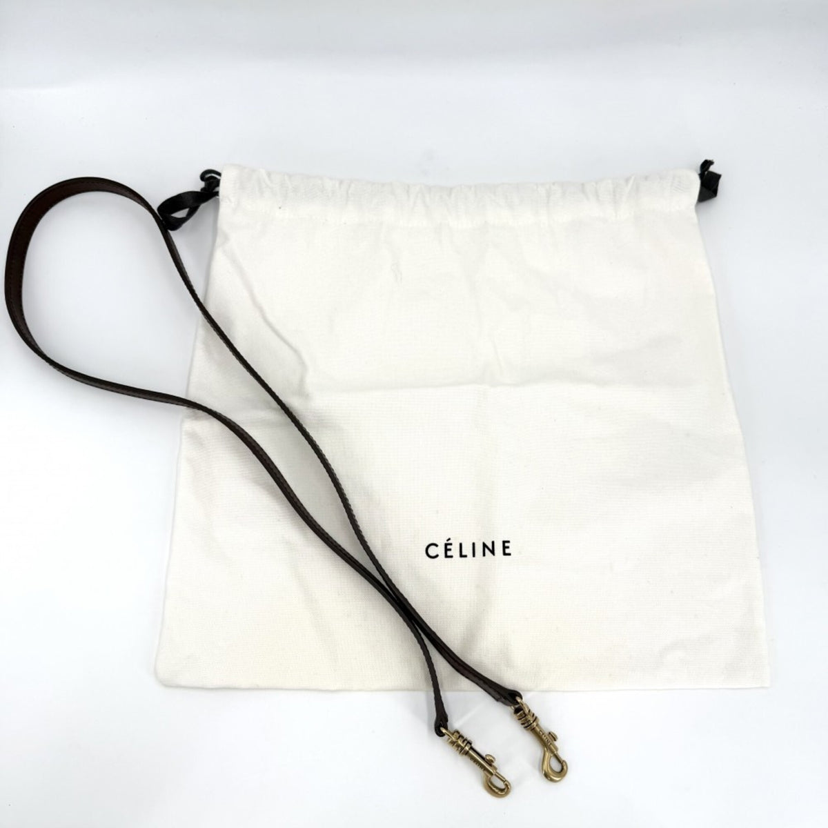 Celine Brown Gray Leather Handbag Shoulder Bag (Pre-Owned)