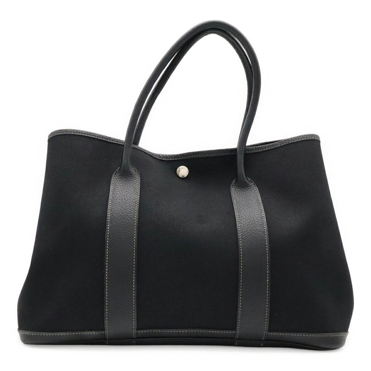 Hermes Black Toile Officier Shoulder Bag Tote Bag (Pre-Owned)