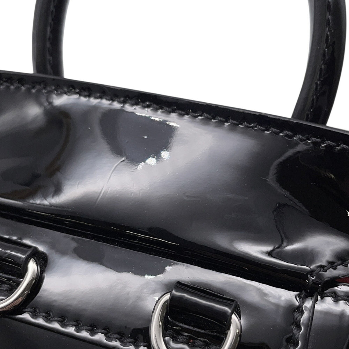 Christian Louboutin Black Patent Leather Handbag Shoulder Bag (Pre-Owned)
