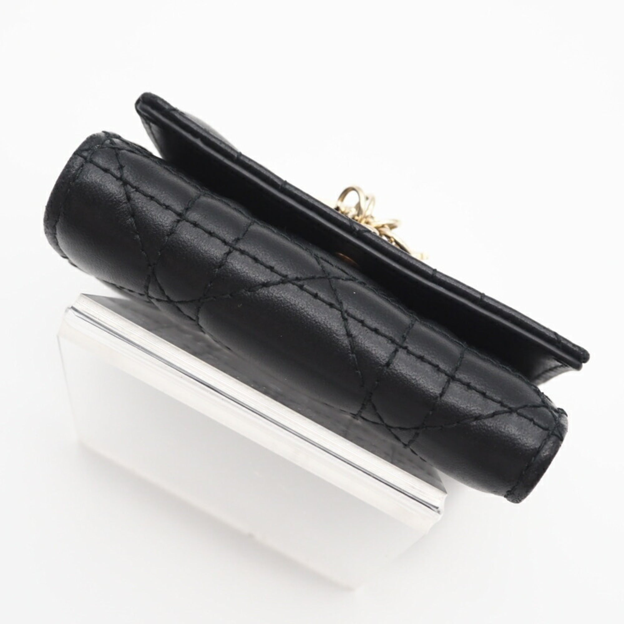 Christian Dior Black Leather Wallet (Tri-Fold) (Pre-Owned)
