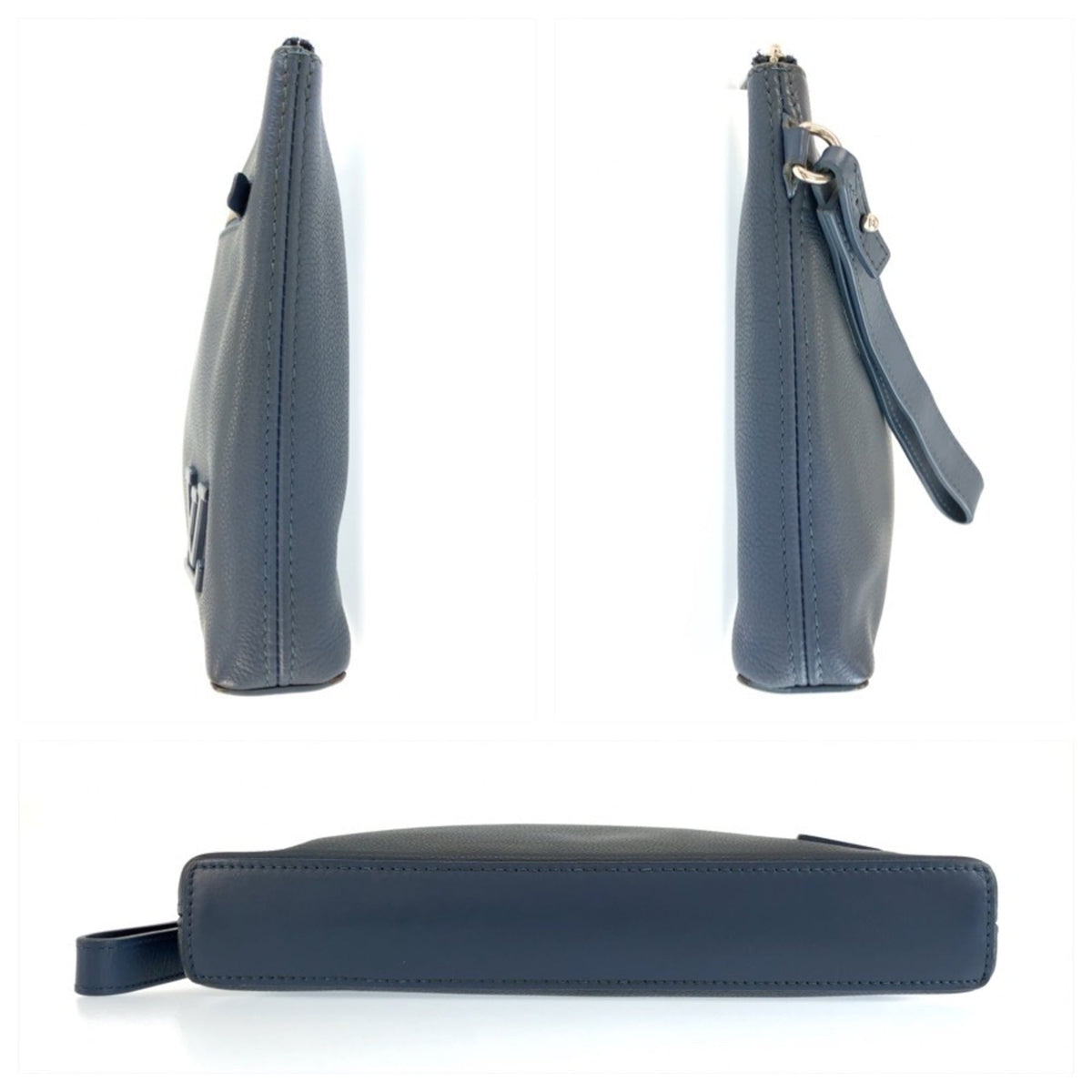 Louis Vuitton Blue Leather Clutch Bag Pochette (Pre-Owned)