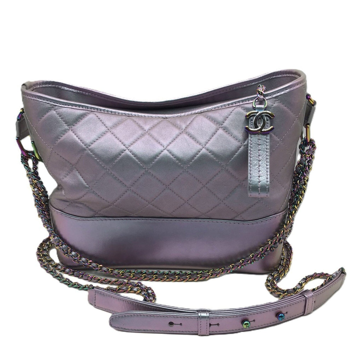 Chanel Metallic Silver Leather Shoulder Bag (Pre-Owned)