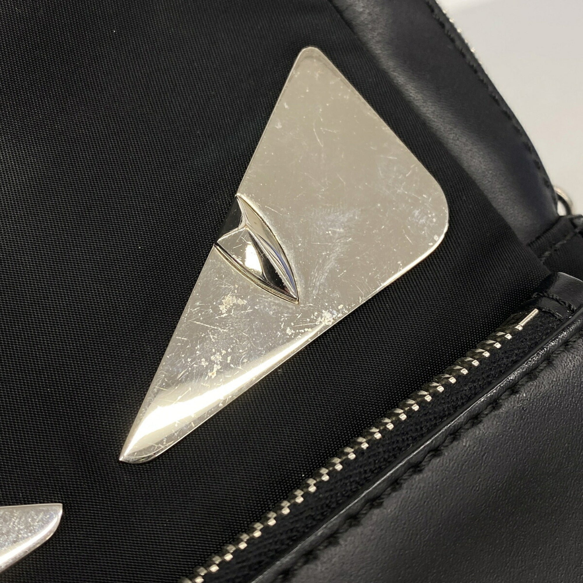 Fendi Black Nylon Leather Sling Bag (Pre-Owned)