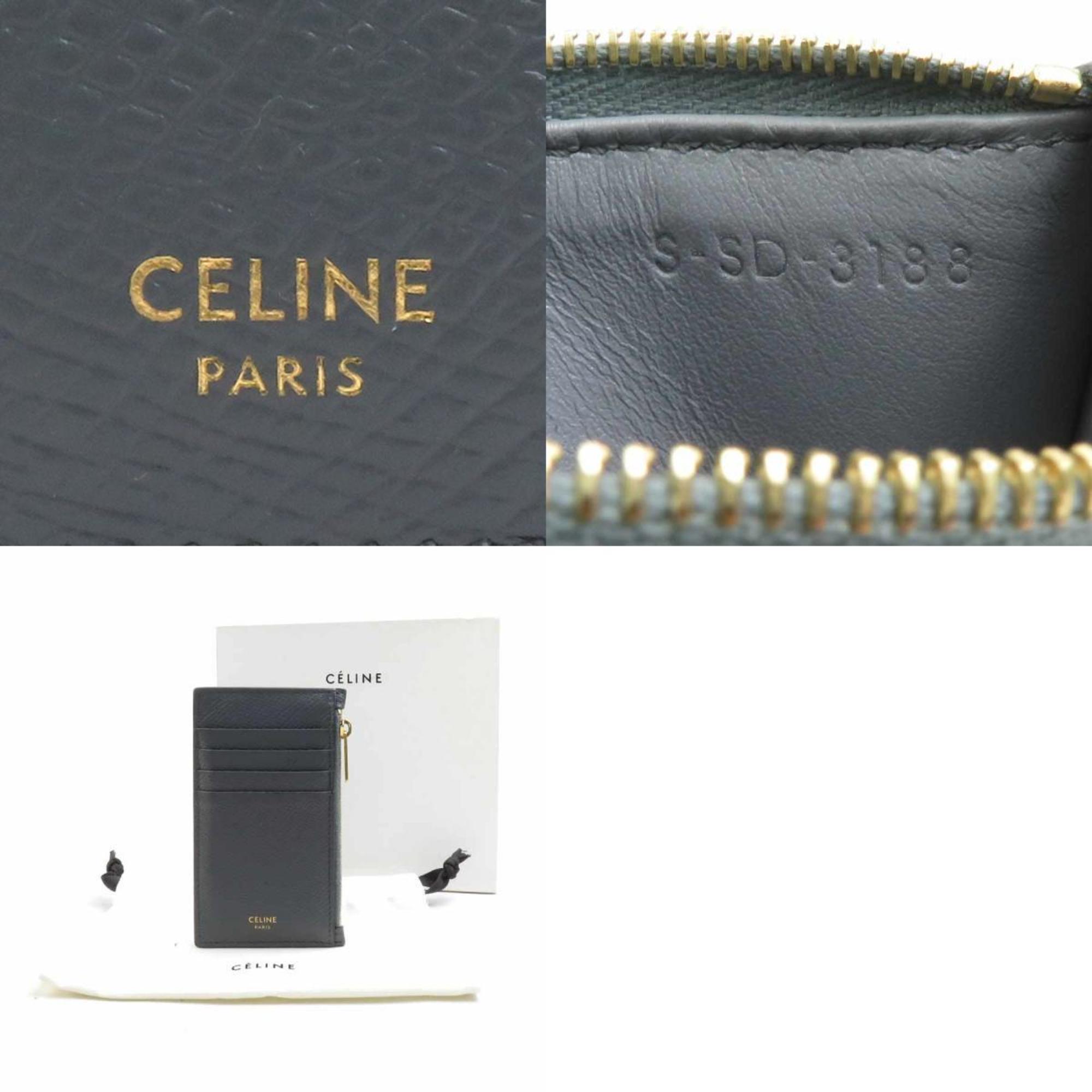 Celine Gray Leather Coin Purse/Coin Case (Pre-Owned)