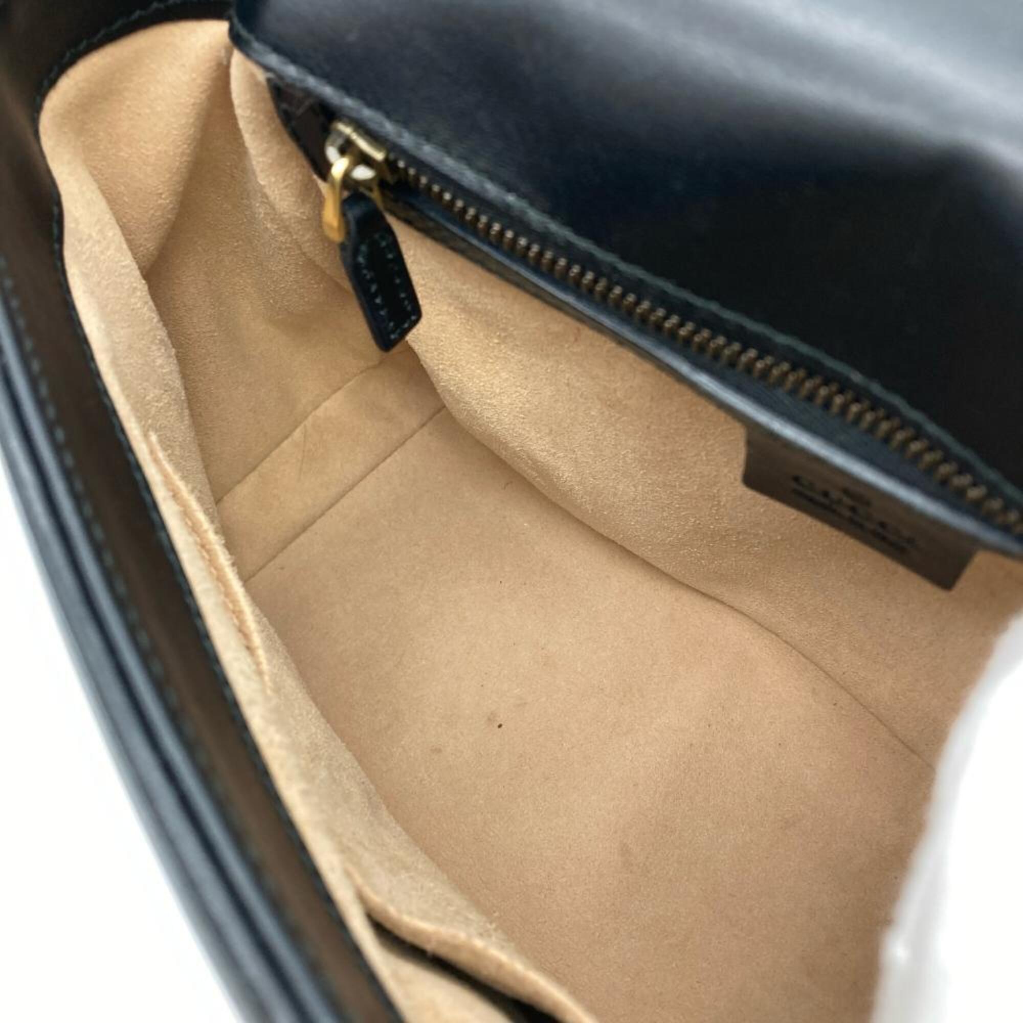 Gucci Gg Marmont Black Leather Handbag Shoulder Bag (Pre-Owned)