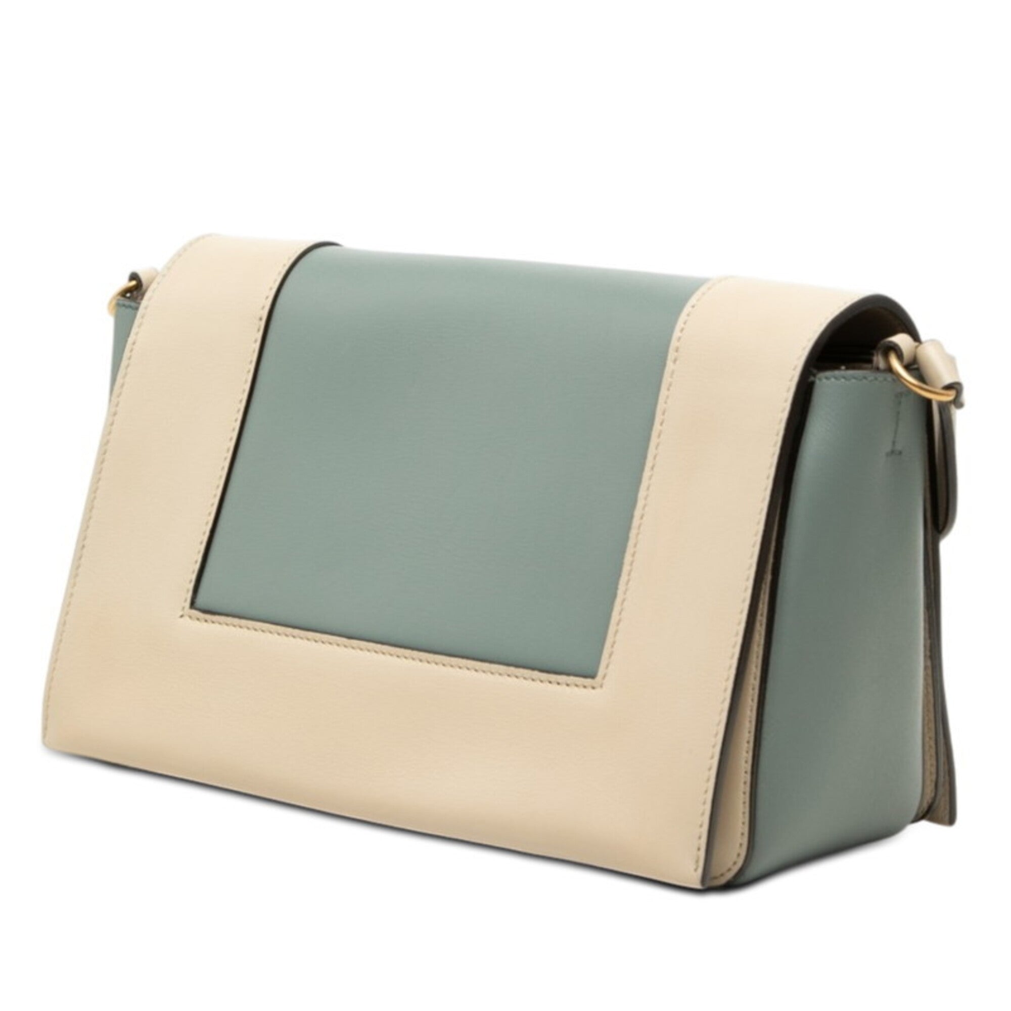 Celine Blue Grayish Leather Shoulder Bag (Pre-Owned)
