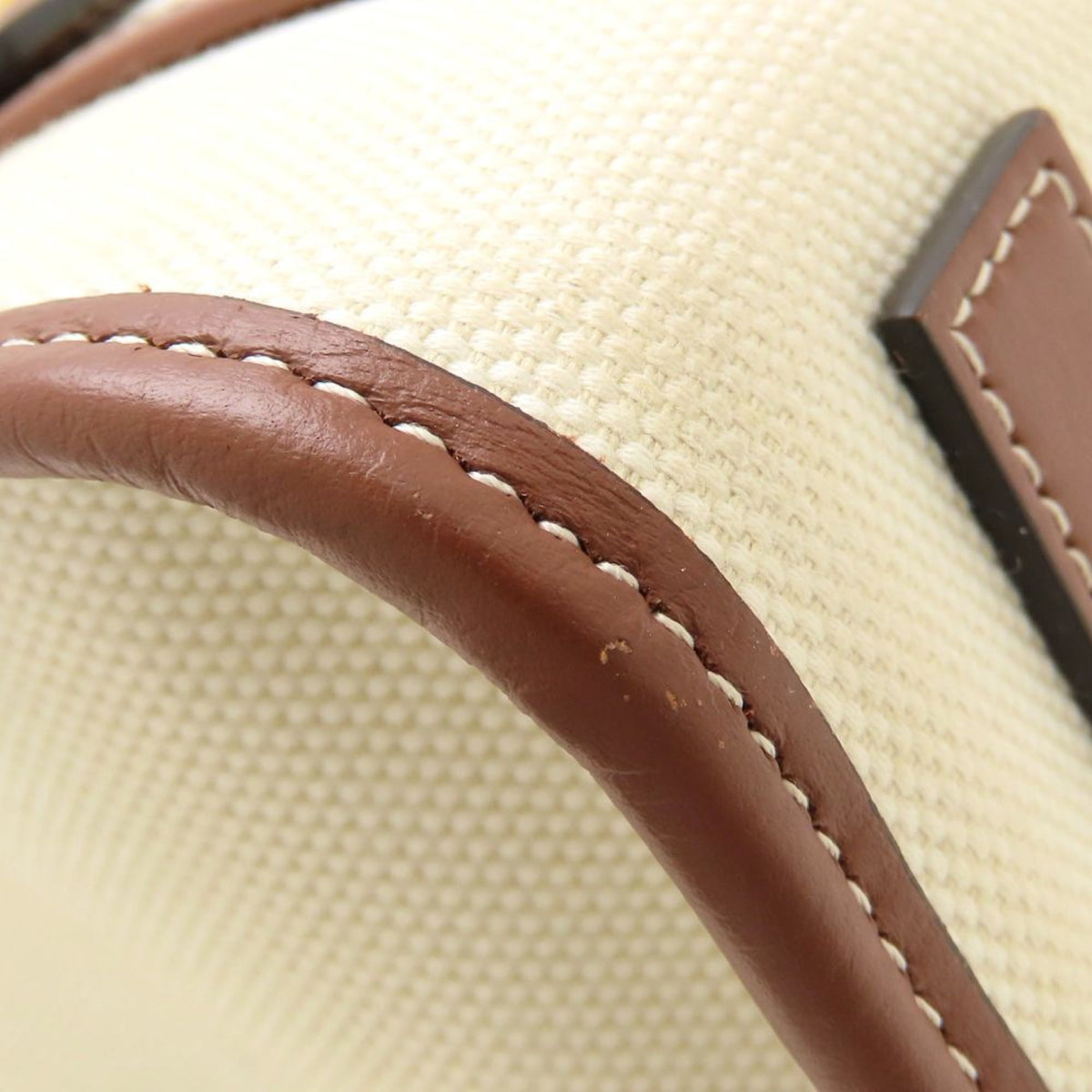 Burberry Brown Ivory Canvas Leather Handbag (Pre-Owned)