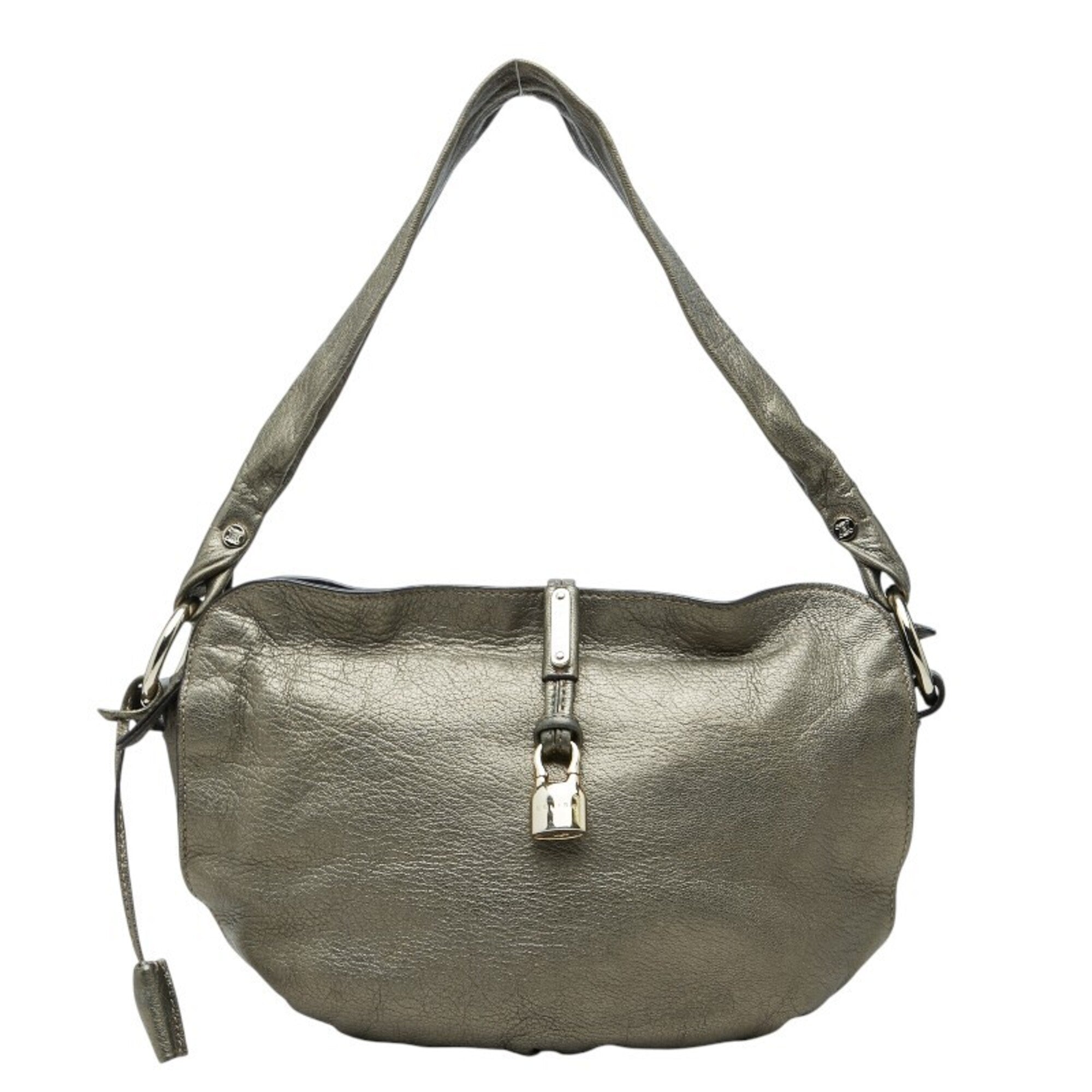 Celine Metallic Bronze Leather Shoulder Bag (Pre-Owned)