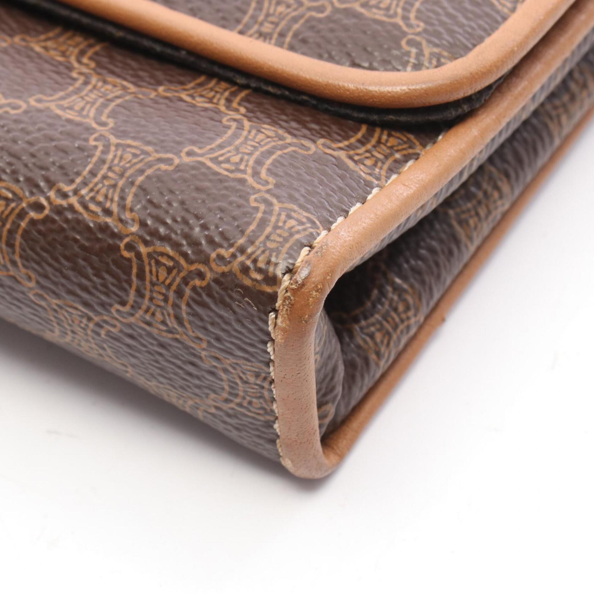 Celine Brown Coated Canvas Handbag Shoulder Bag (Pre-Owned)
