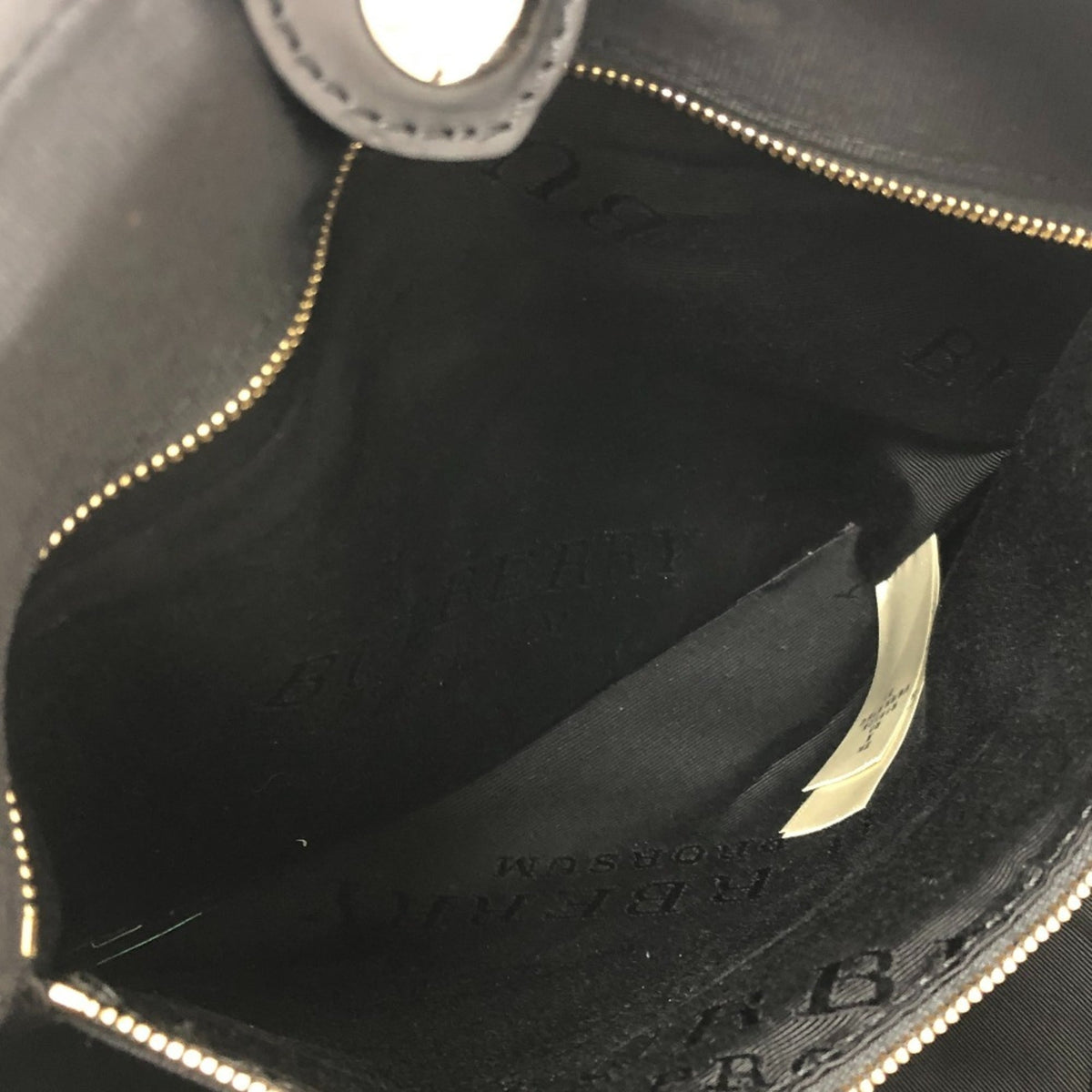 Burberry Black Brown Leather Handbag Tote Bag (Pre-Owned)