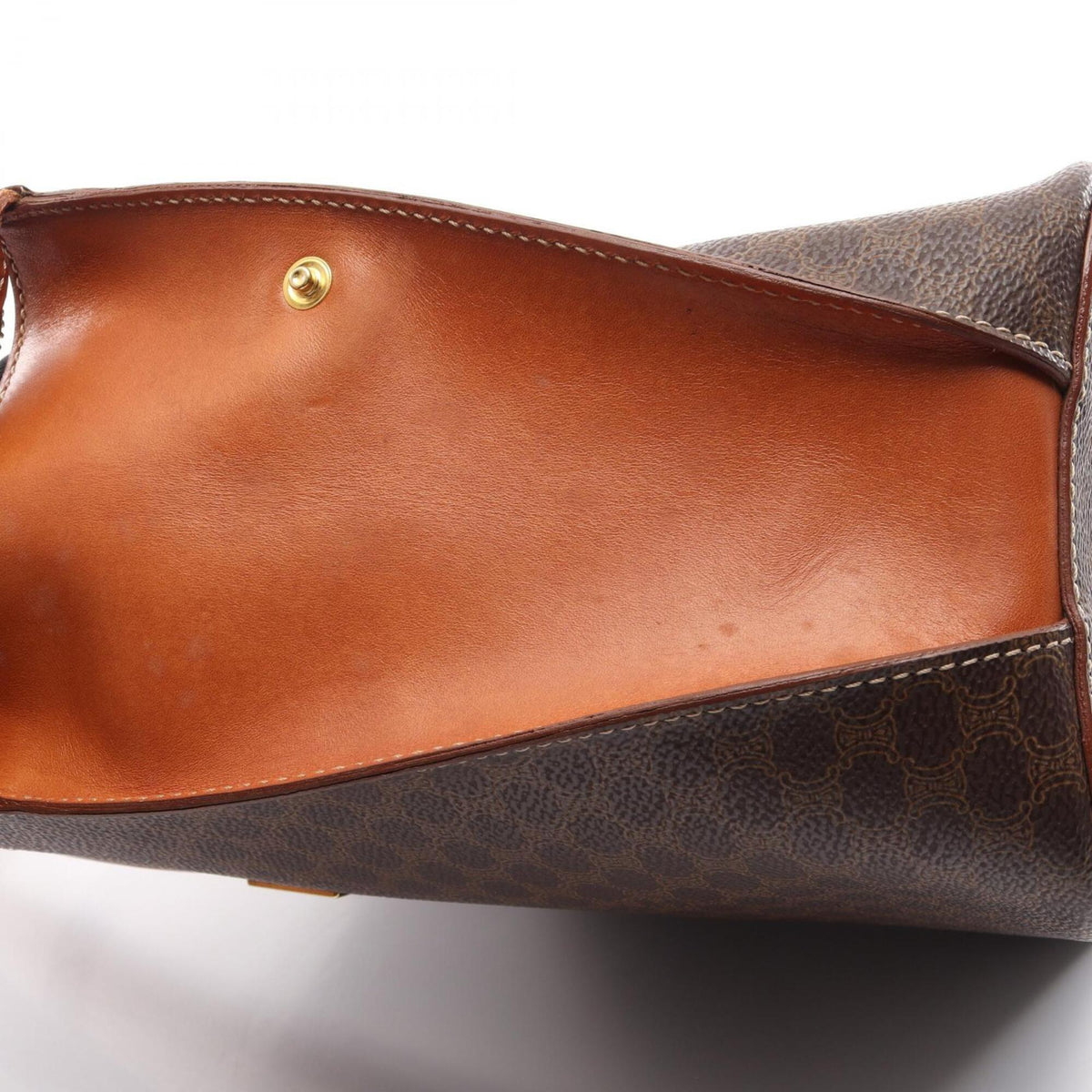 Celine Brown Coated Canvas Leather Handbag Tote Bag (Pre-Owned)