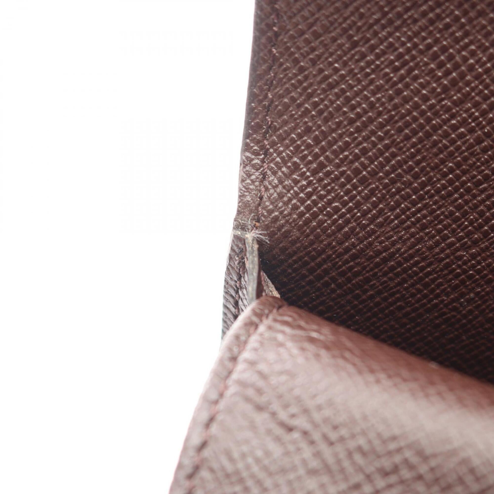 Louis Vuitton Damier Brown Ebene Leather Pvc Long Wallet (Tri-Fold) (Pre-Owned)