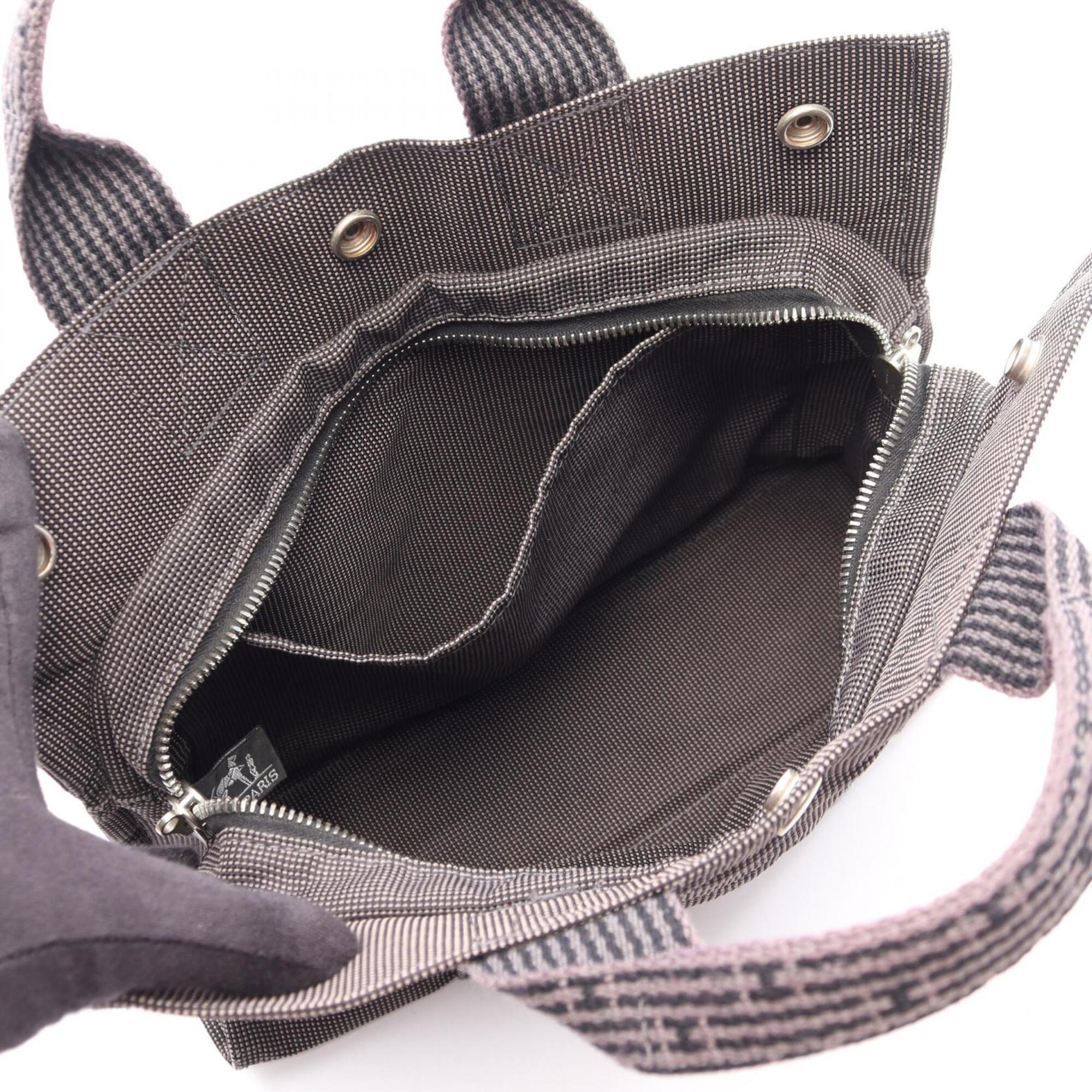 Hermes Gray Nylon Canvas Handbag Tote Bag (Pre-Owned)