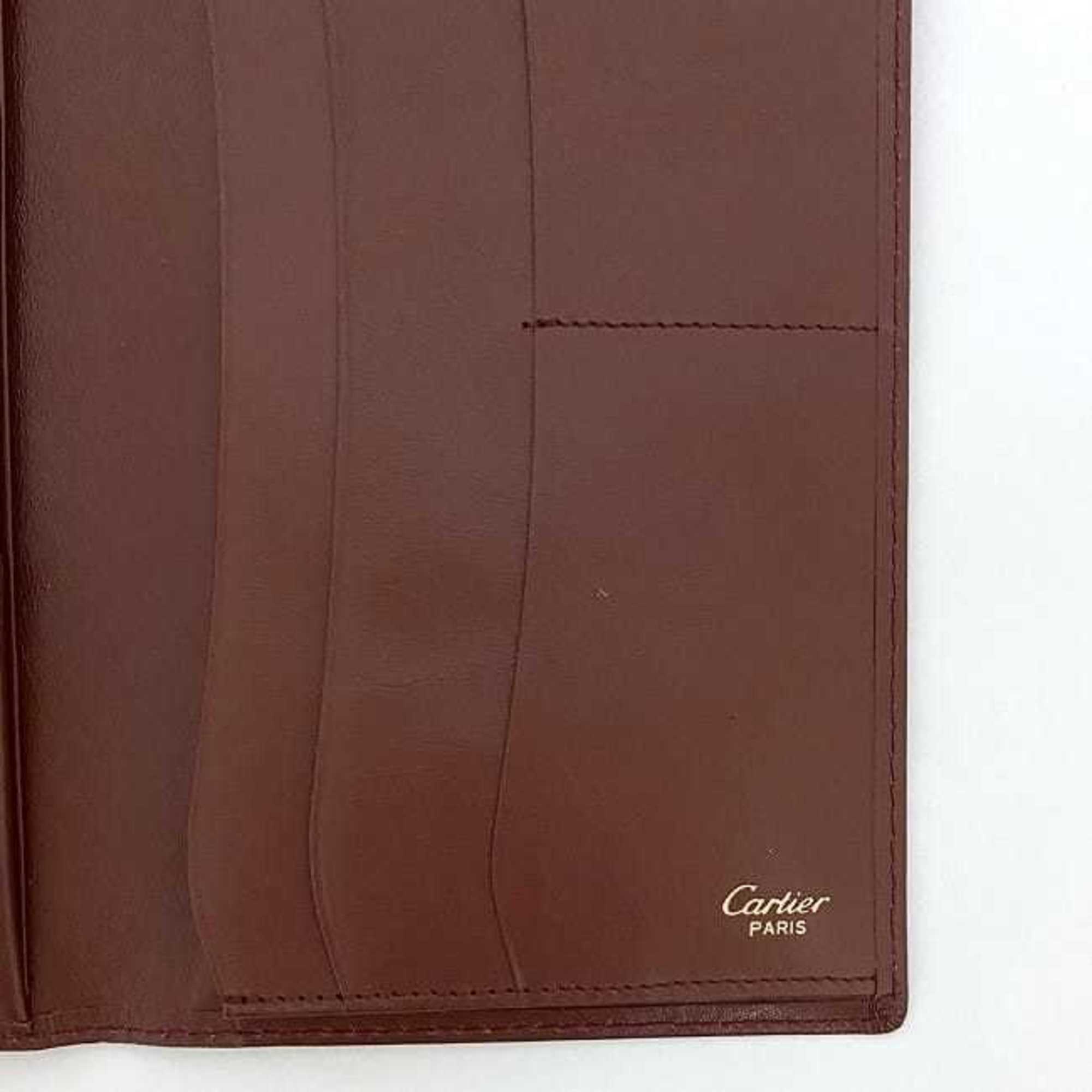 Cartier Must Bordeaux Leather Wallet (Bi-Fold) (Pre-Owned)