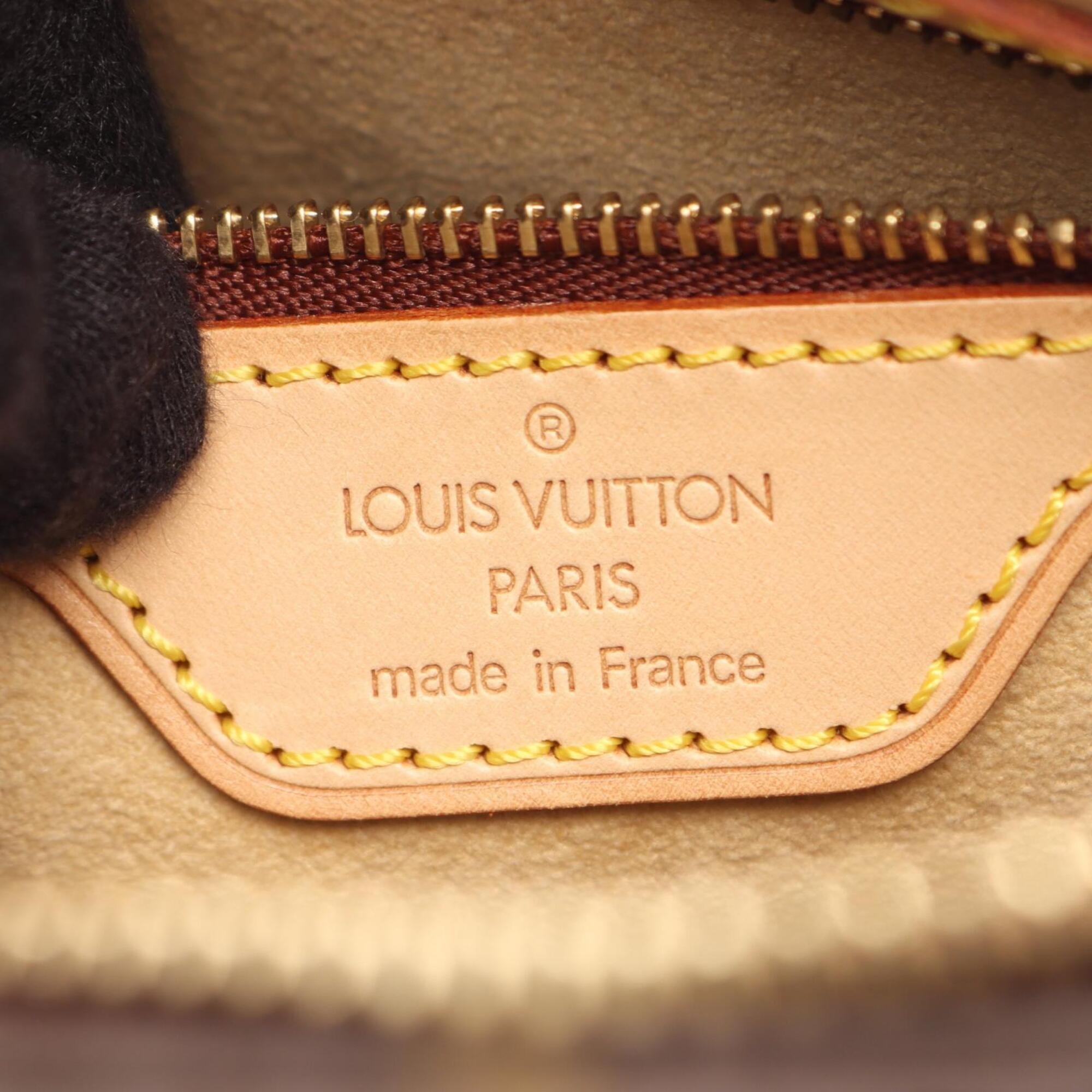 Louis Vuitton Brown Coated Canvas Leather Handbag Shoulder Bag (Pre-Owned)