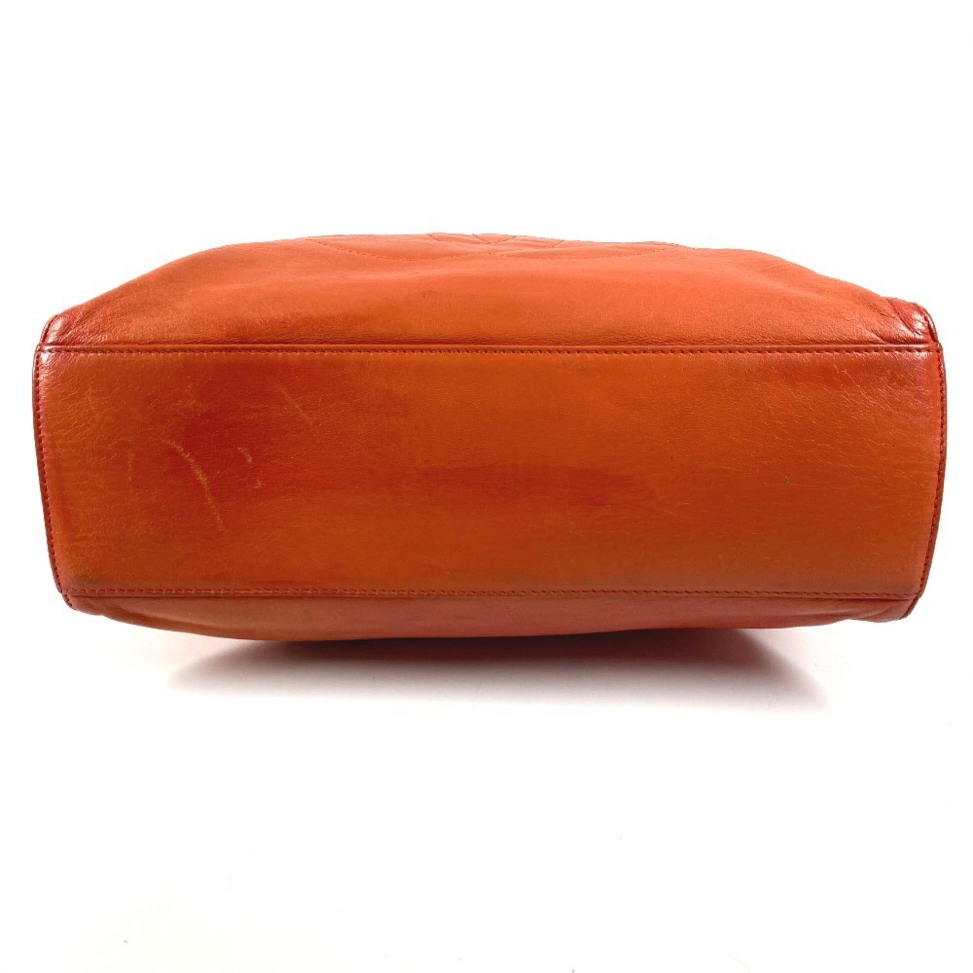 Chanel Orange Leather Shoulder Bag Tote Bag (Pre-Owned)