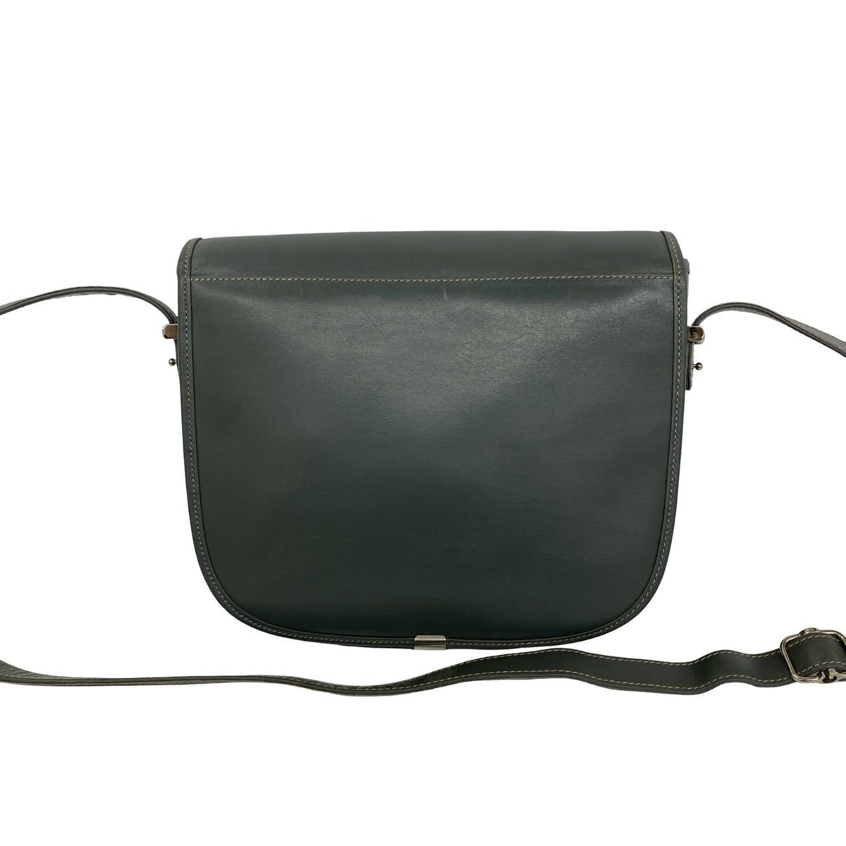 Gucci Gray Leather Pochette Shoulder Bag (Pre-Owned)