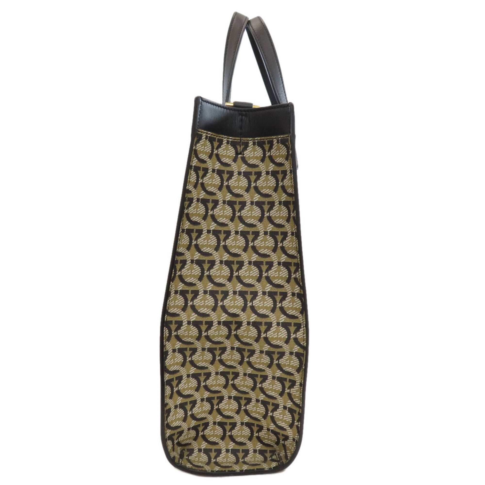 Salvatore Ferragamo Black Brown Pvc Tote Bag (Pre-Owned)