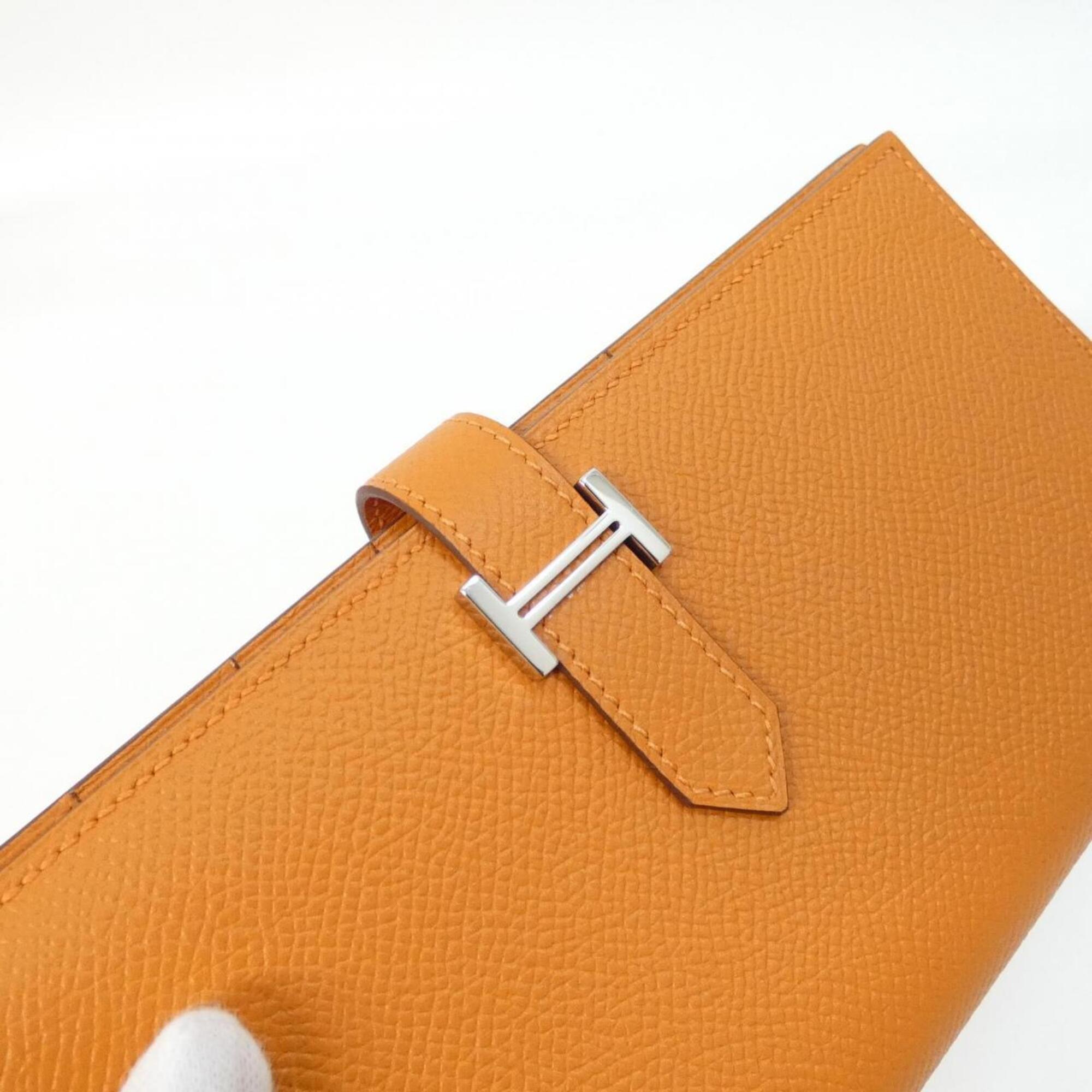 Hermes Orange Epsom Leather Long Wallet (Bi-Fold) (Pre-Owned)