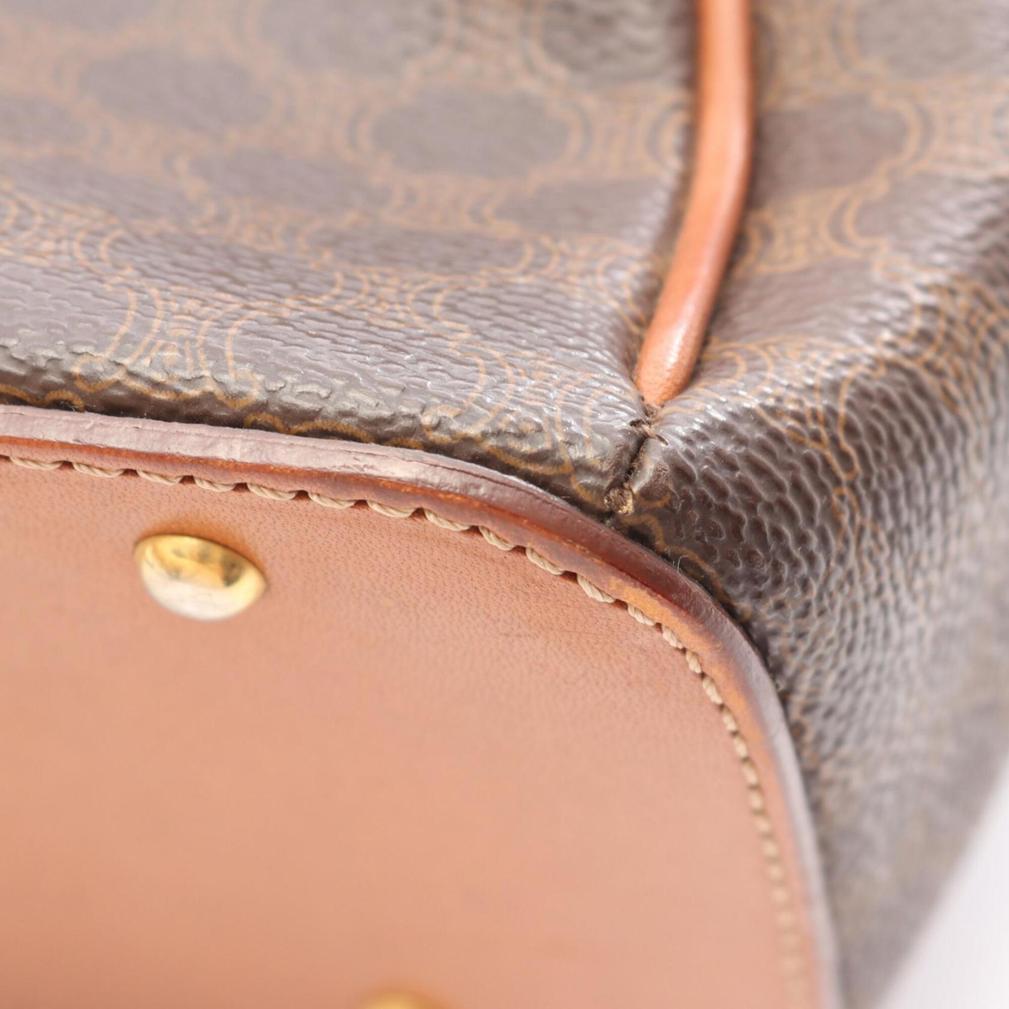 Celine Beige Brown Coated Canvas Handbag (Pre-Owned)