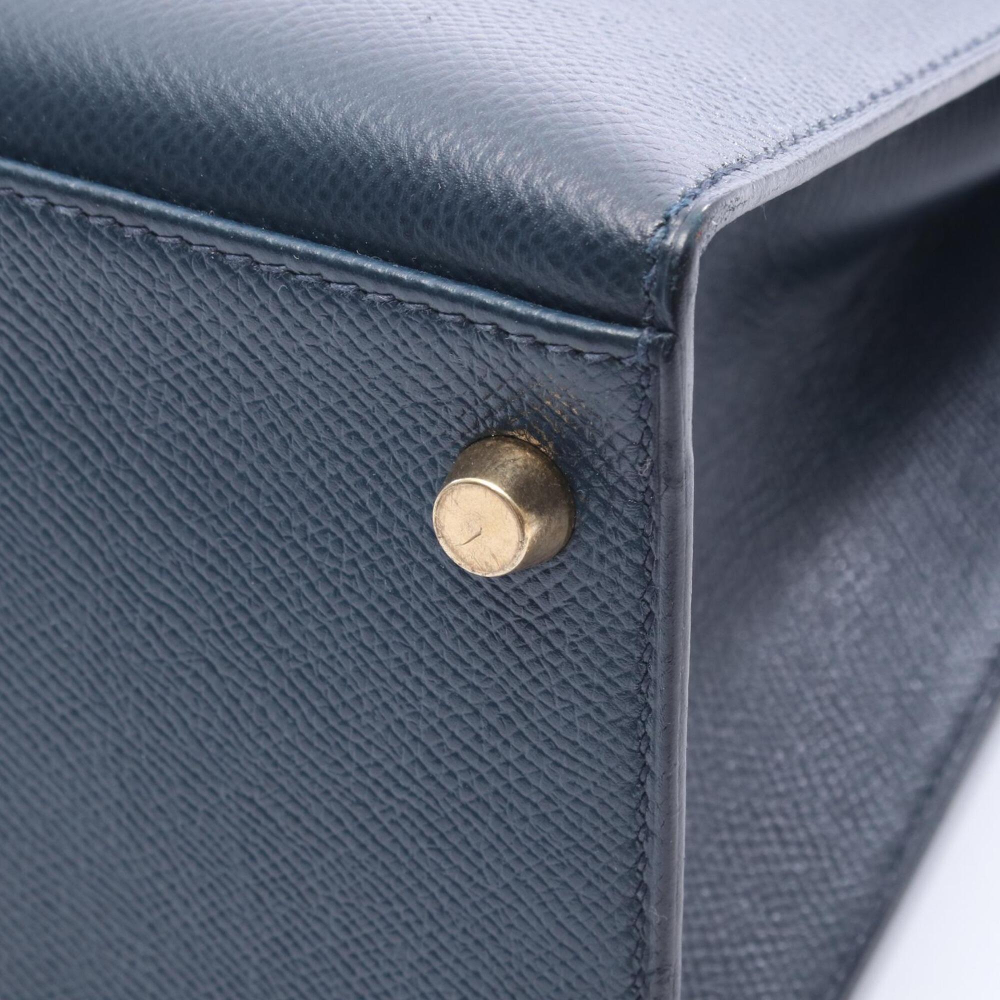 Hermes Blue Indigo Navy Courchevel Leather Handbag (Pre-Owned)