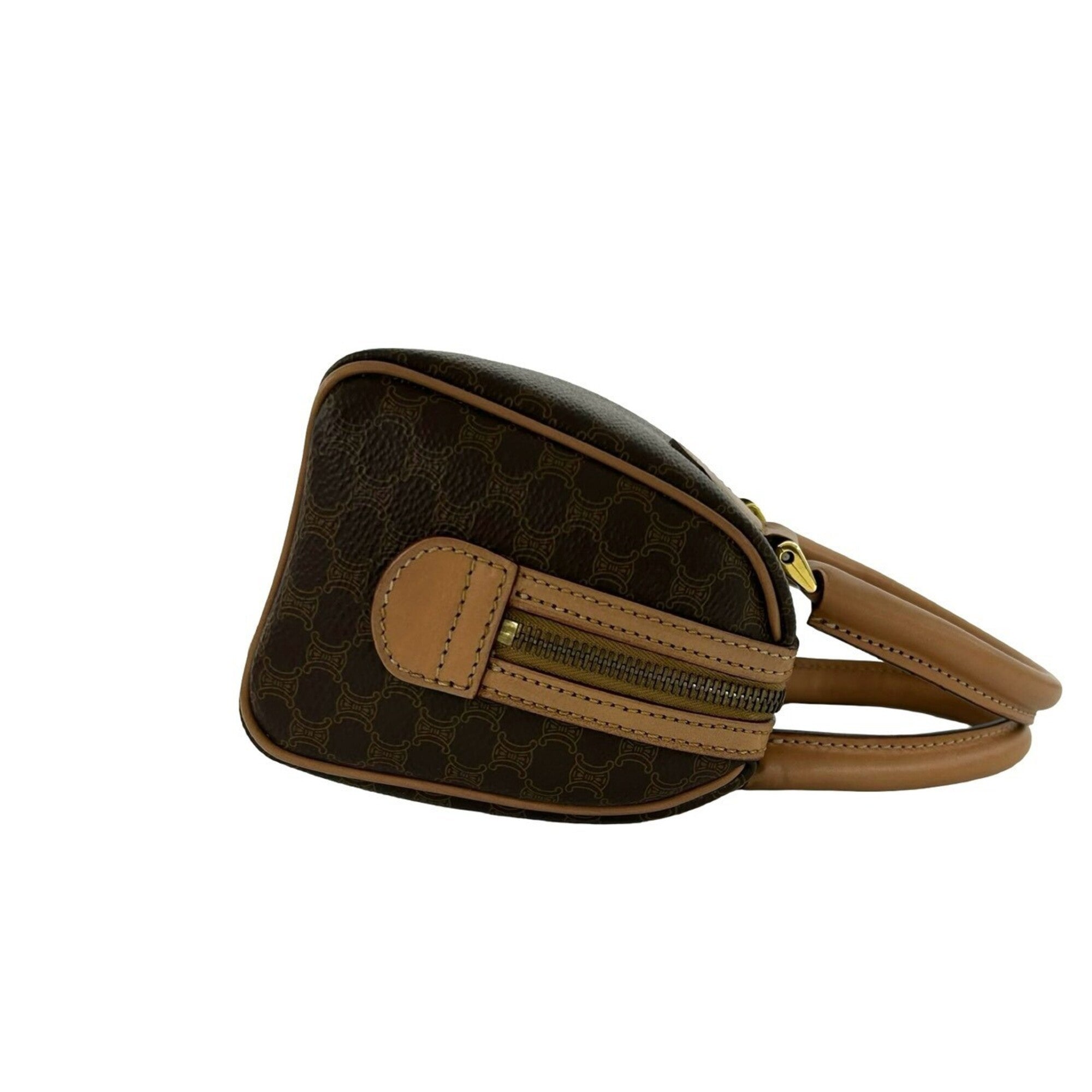 Celine Brown Leather Pvc Handbag Shoulder Bag (Pre-Owned)