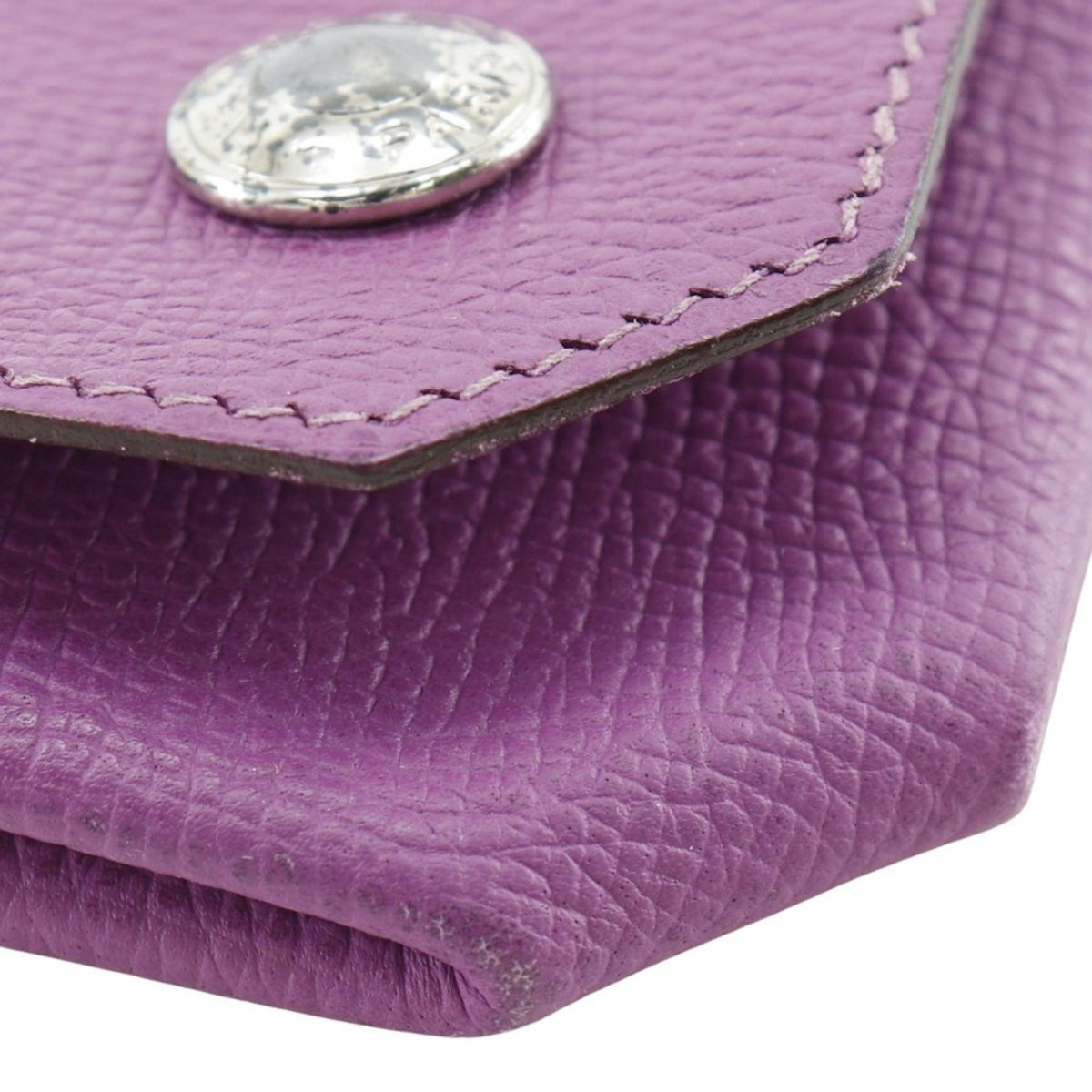 Hermes Purple Epsom Leather Coin Purse/Coin Case (Pre-Owned)