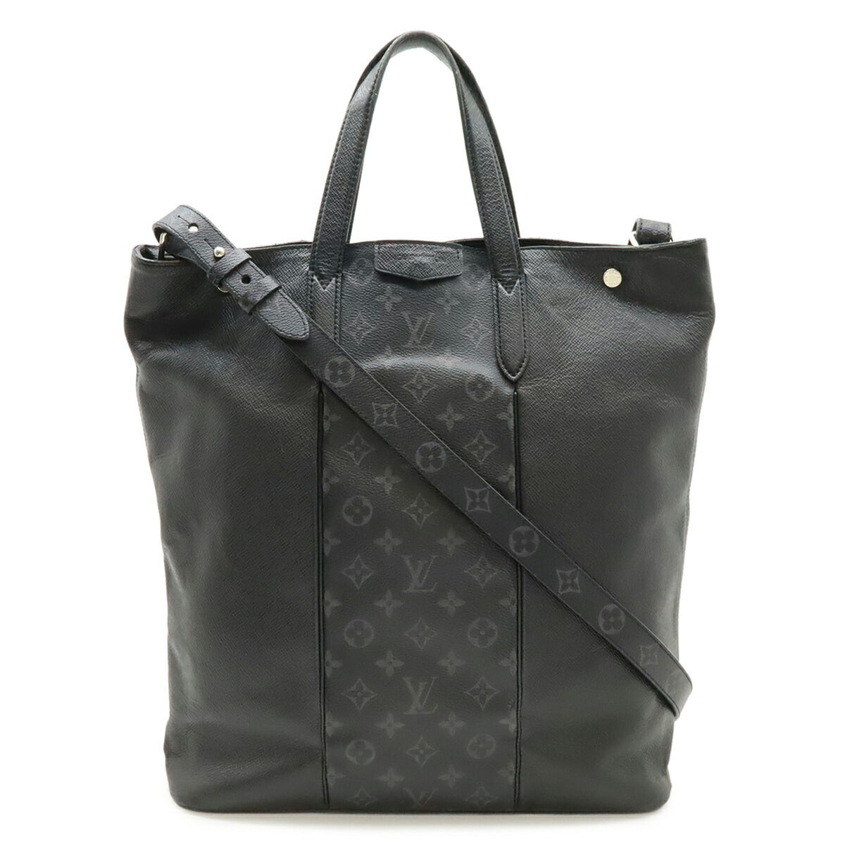 Louis Vuitton Monogram Eclipse Noir Monogram Eclipse Taiga Leather Shoulder Bag Tote Bag (Pre-Owned)
