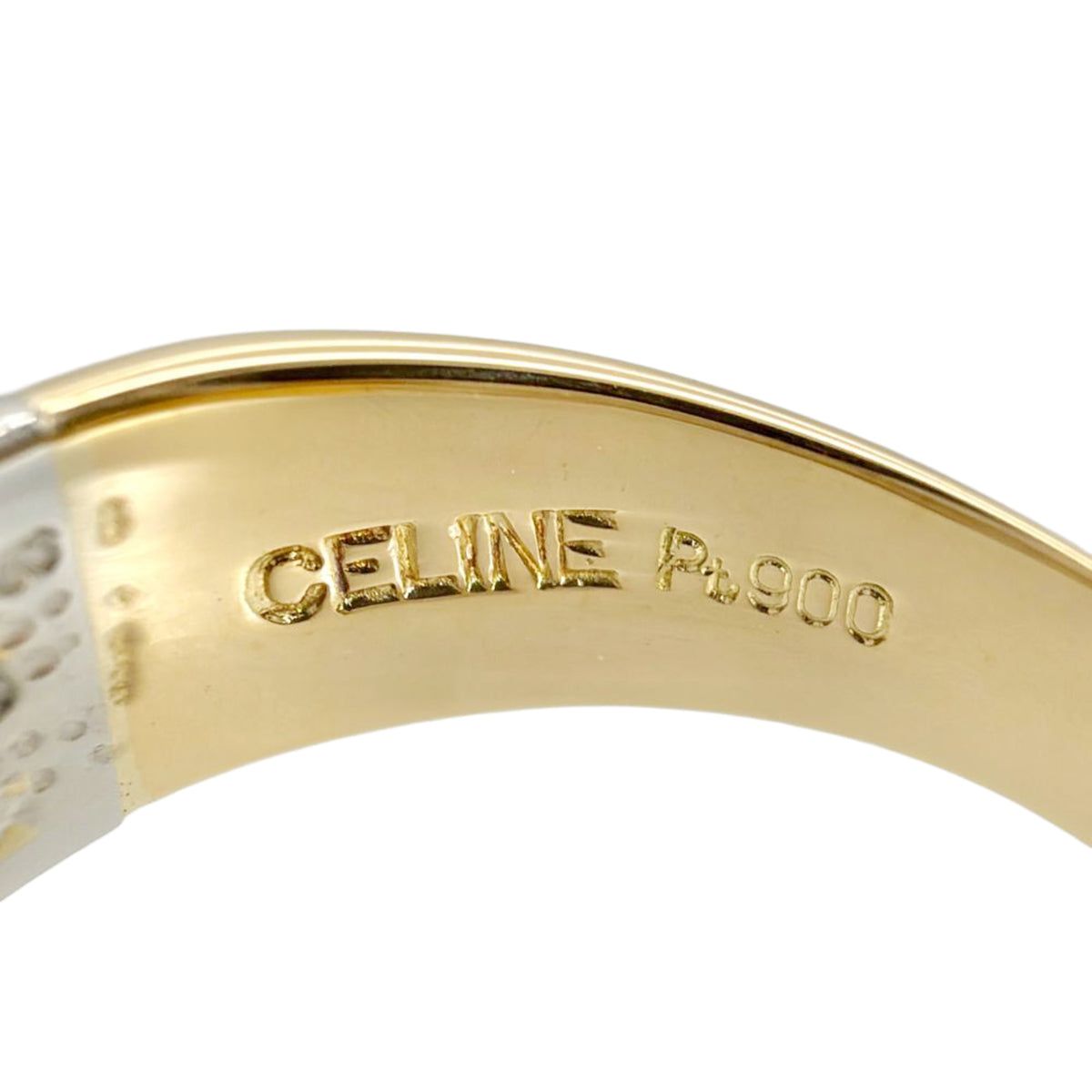 Celine Silver Yellow Gold Yellow Gold (18K) Platinum 900 Band Ring (Pre-Owned)