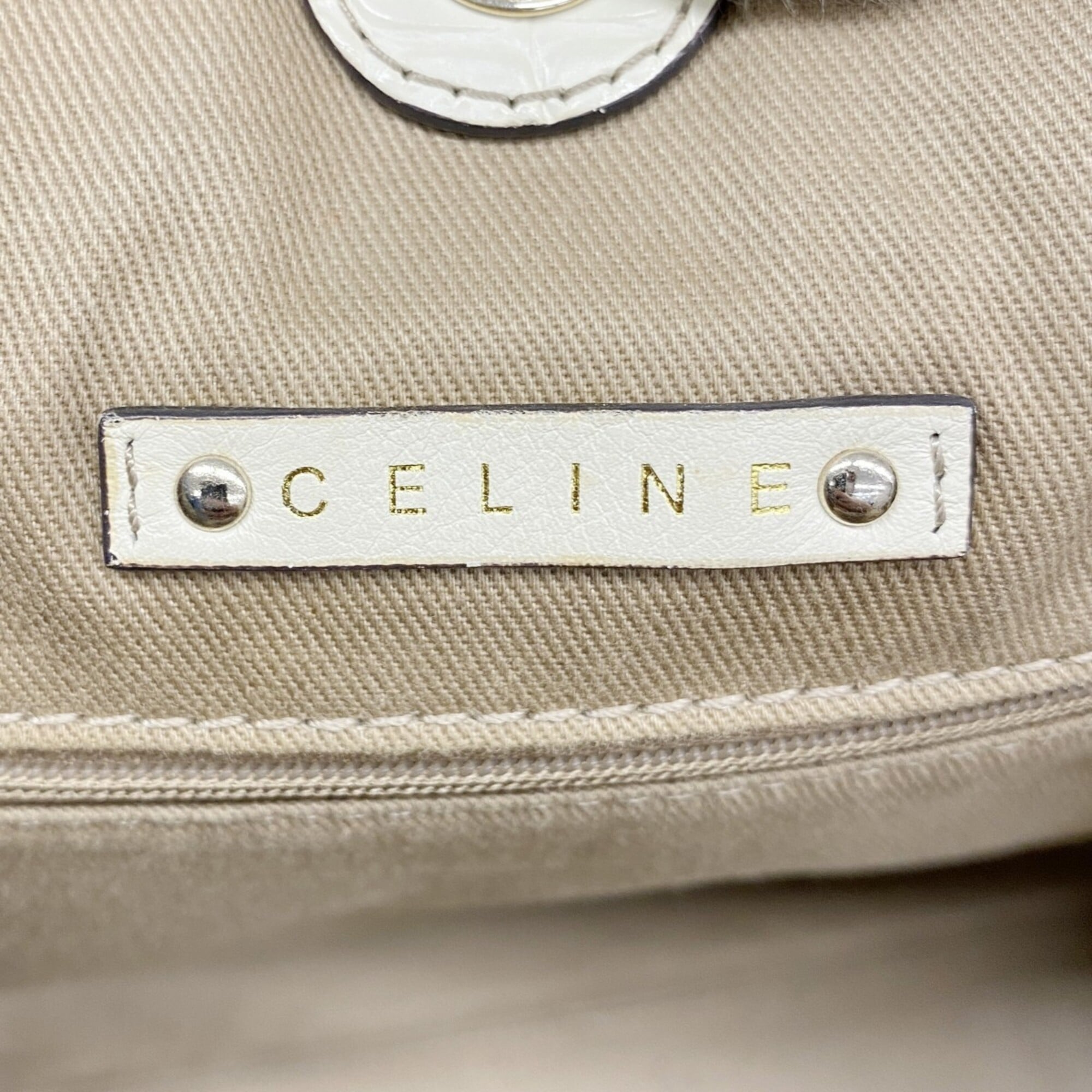 Celine Beige Nylon Canvas Tote Bag (Pre-Owned)