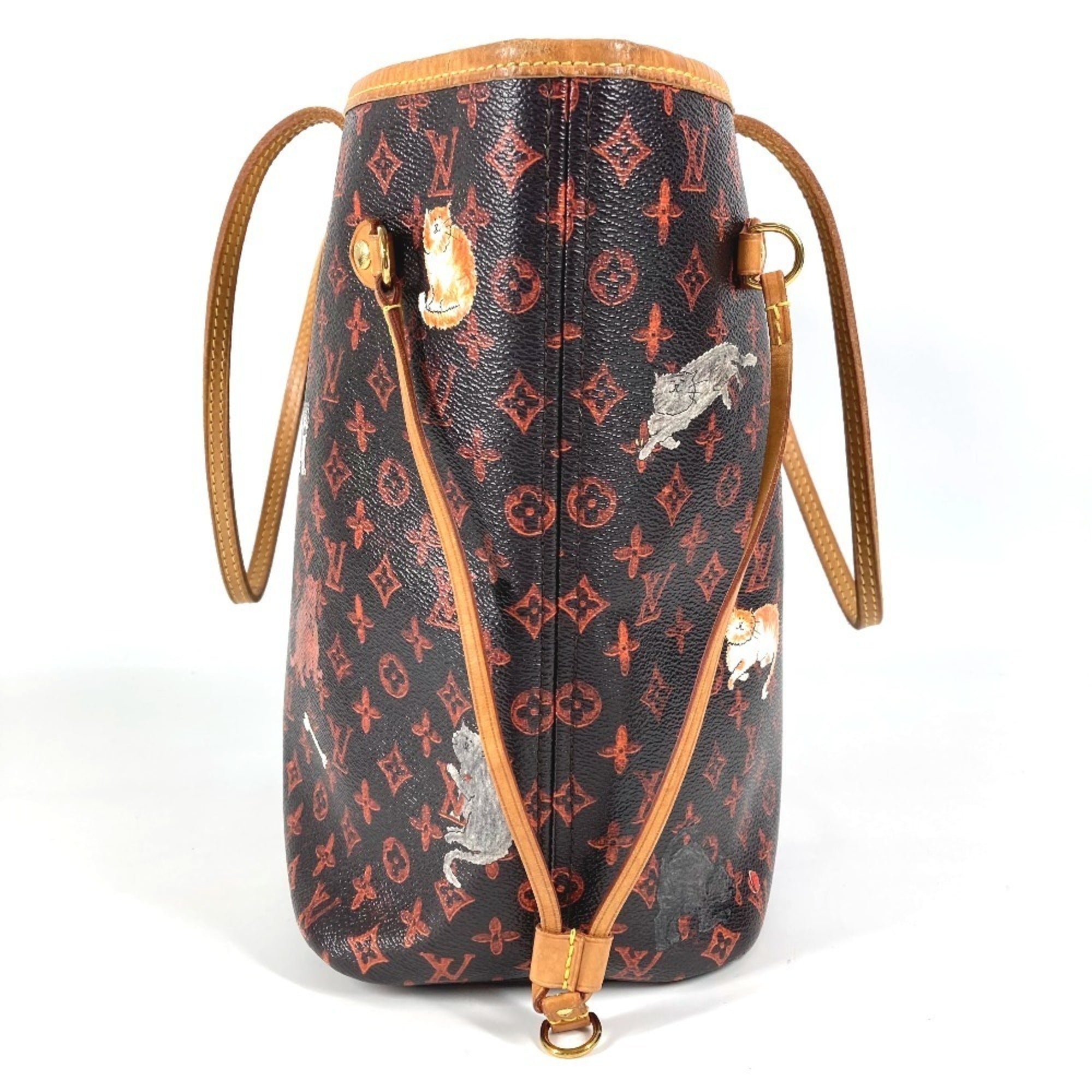 Louis Vuitton Brown Orange Monogram Leather Pouch Shoulder Bag Tote Bag (Pre-Owned)