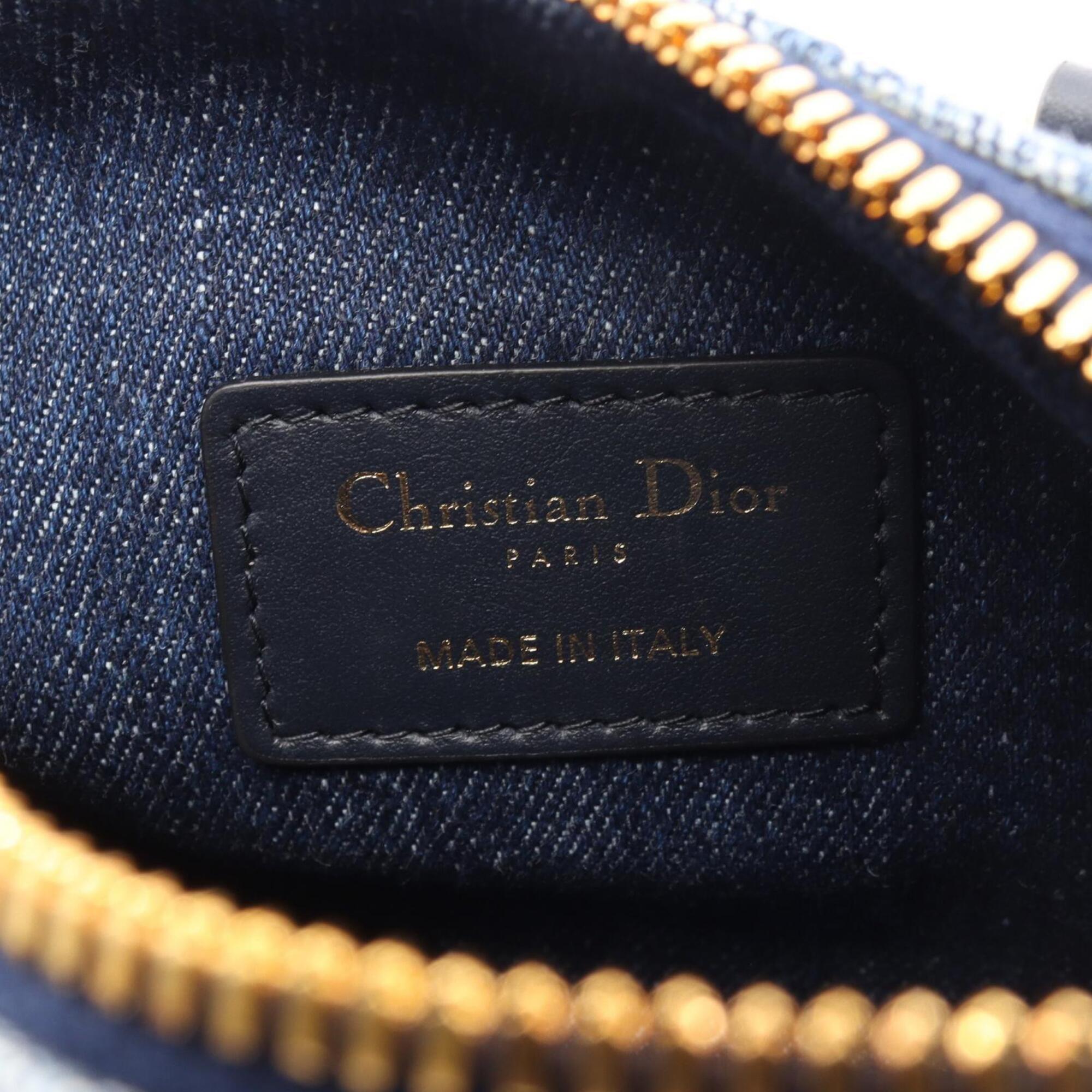 Christian Dior Blue Navy Denim Leather Handbag (Pre-Owned)
