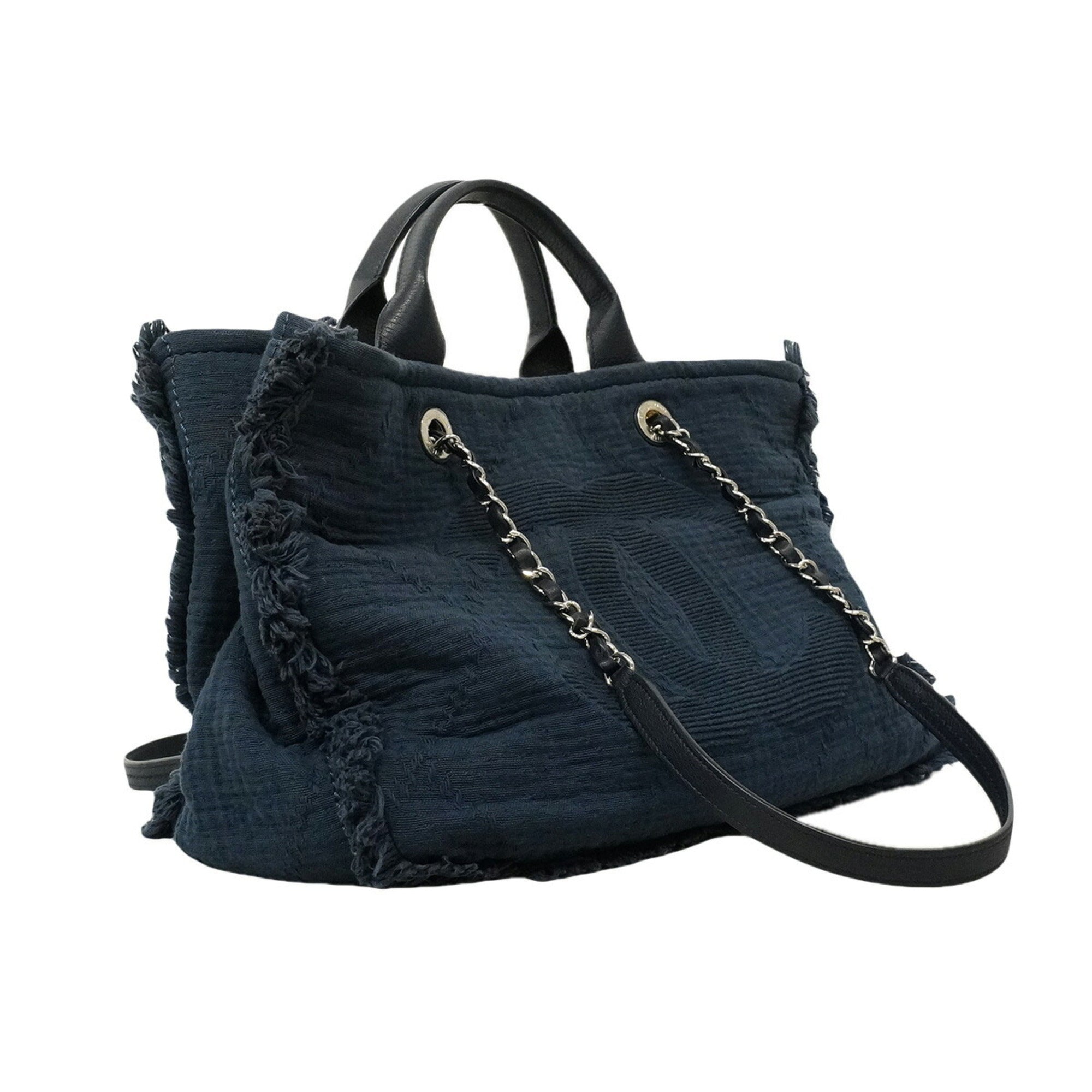 Chanel Navy Cotton Tote Bag (Pre-Owned)