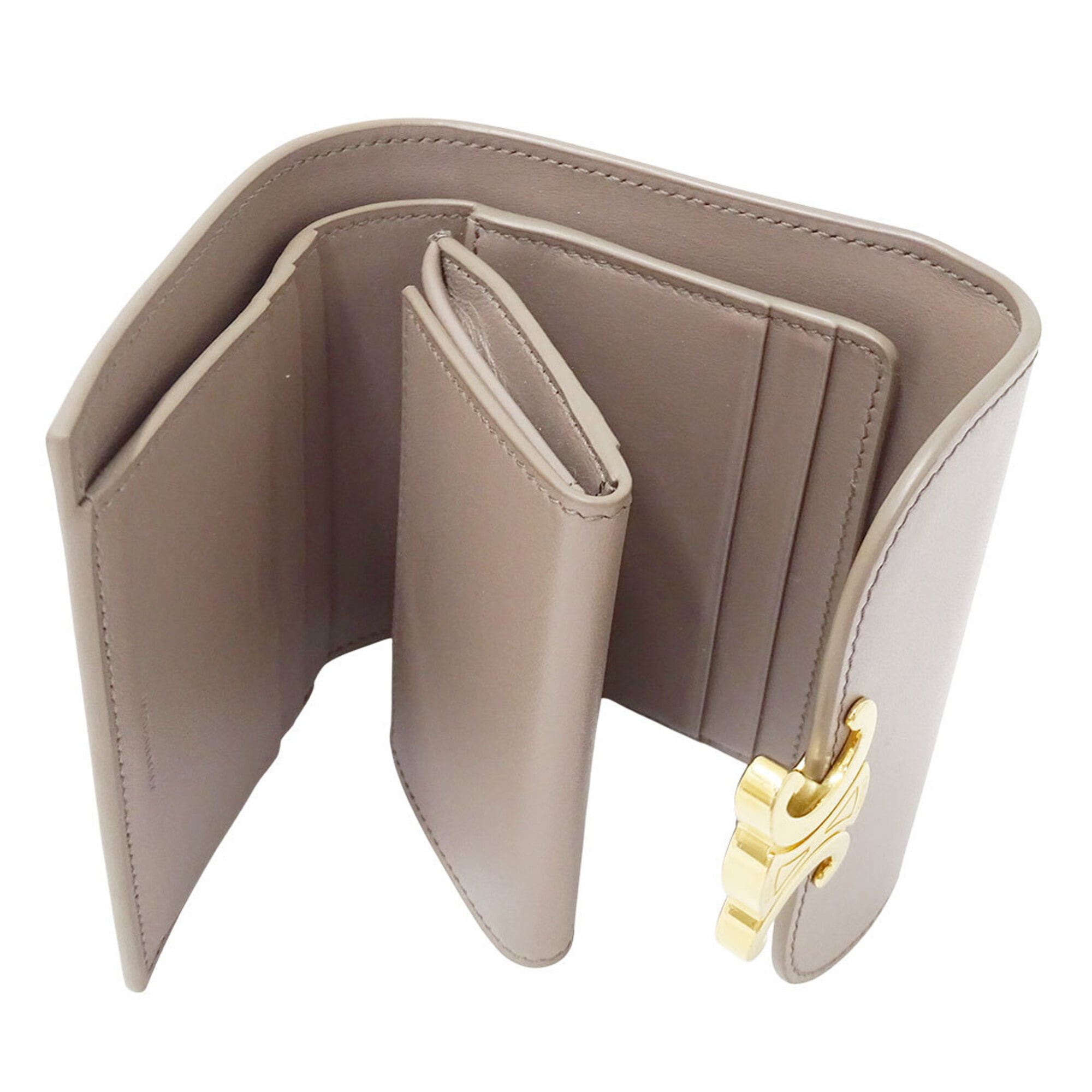 Celine Grayish Leather Wallet (Tri-Fold) (Pre-Owned)
