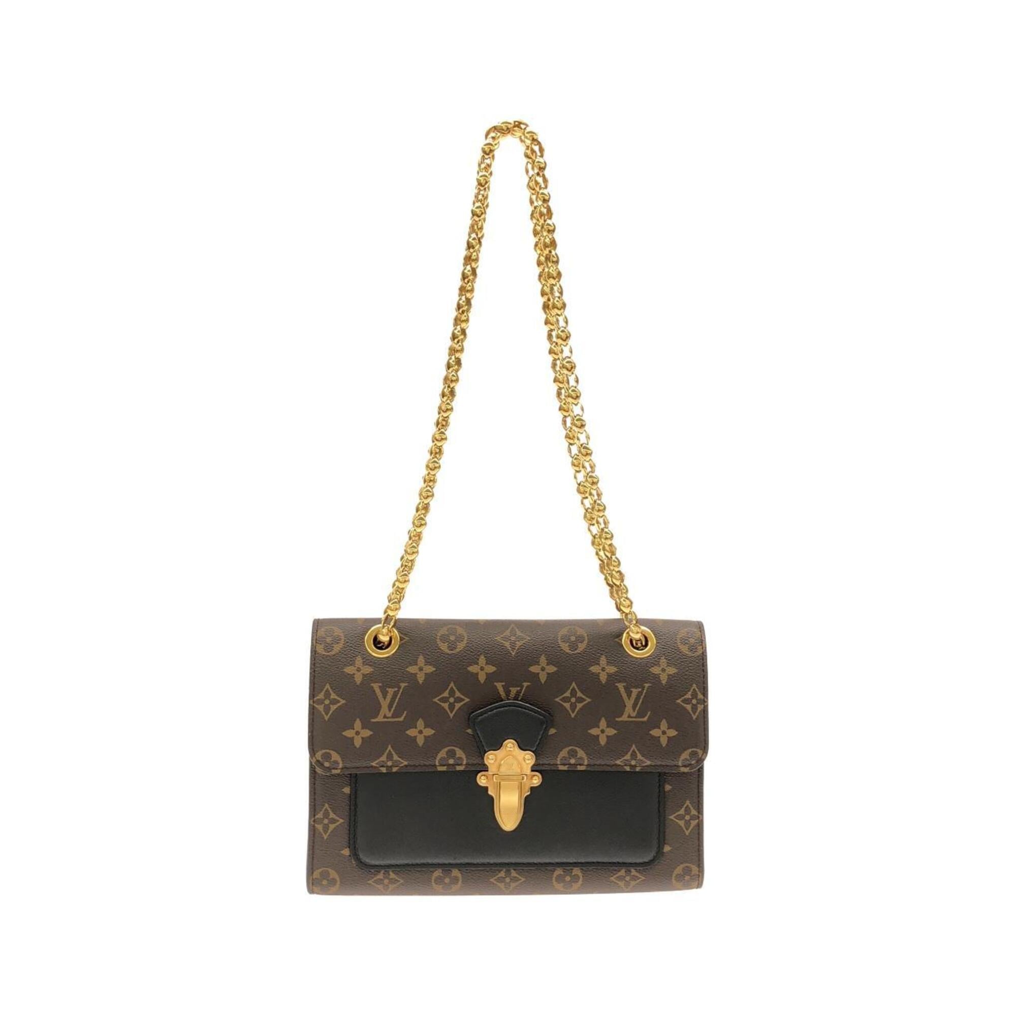 Louis Vuitton Monogram Black Marron Coated Canvas Shoulder Bag (Pre-Owned)