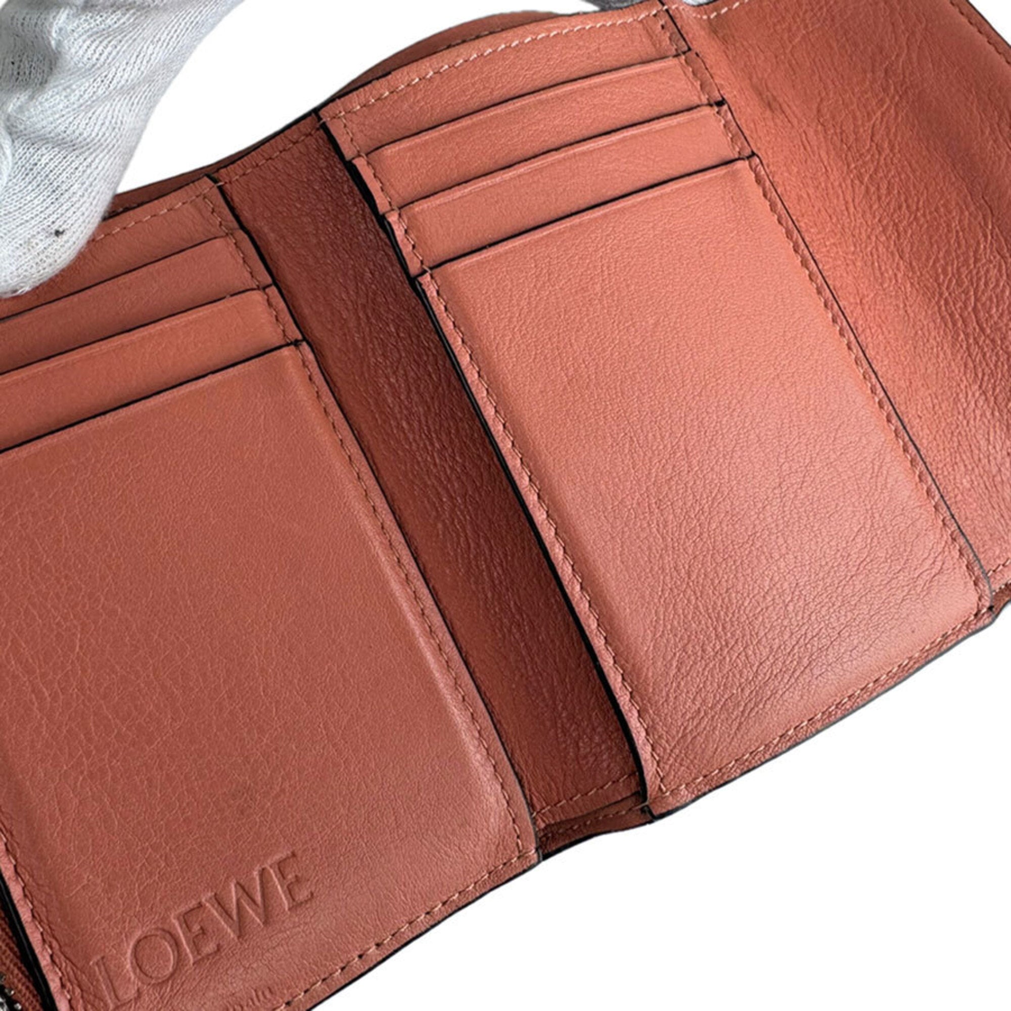 Loewe Brown Grayish Leather Wallet (Tri-Fold) (Pre-Owned)