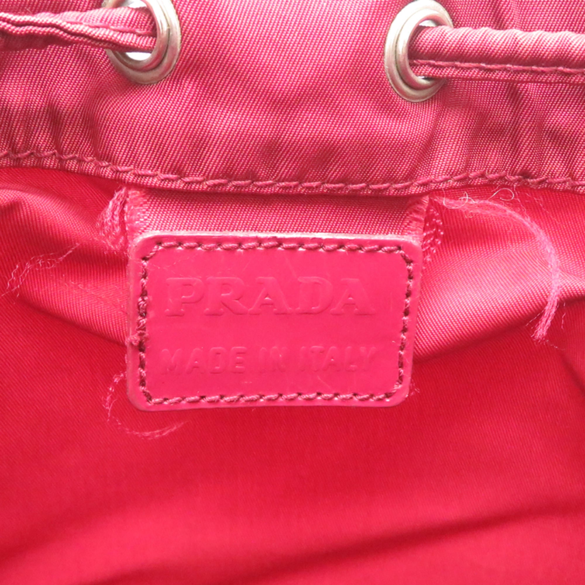 Prada Red Color Nylon Pouch (Pre-Owned)