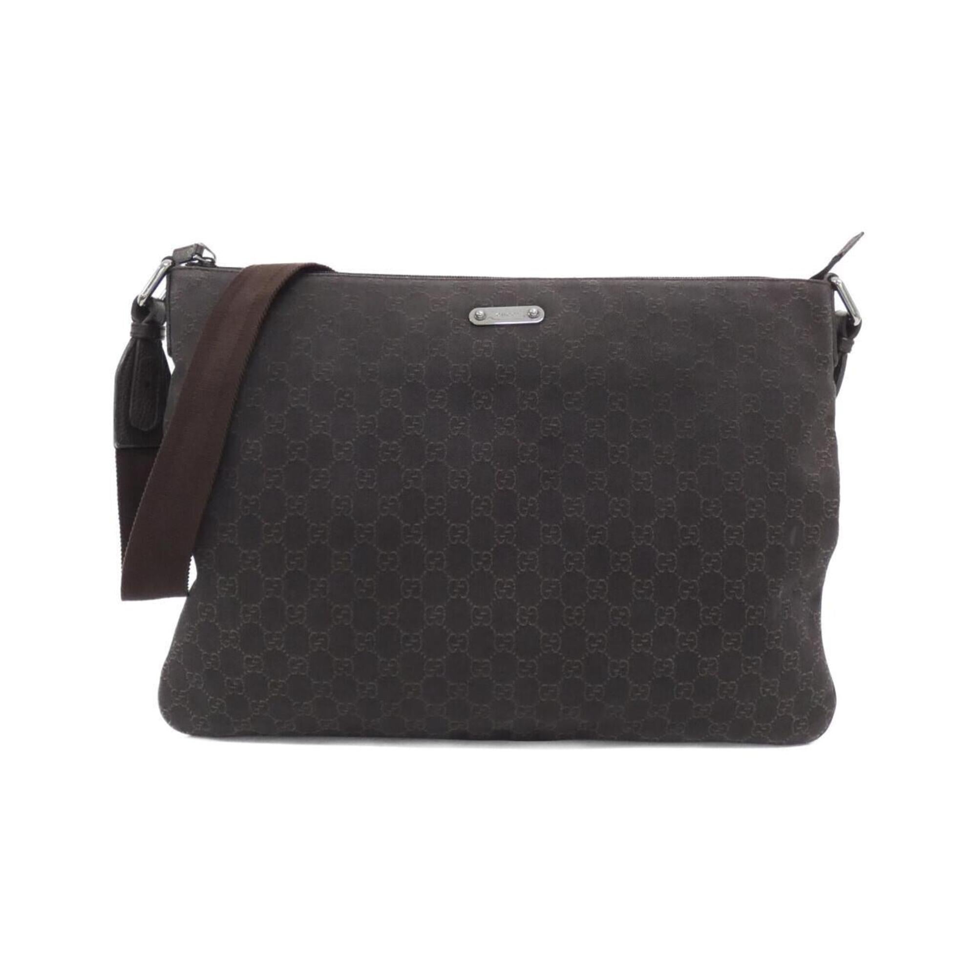 Gucci Dark Brown Denim Shoulder Bag (Pre-Owned)