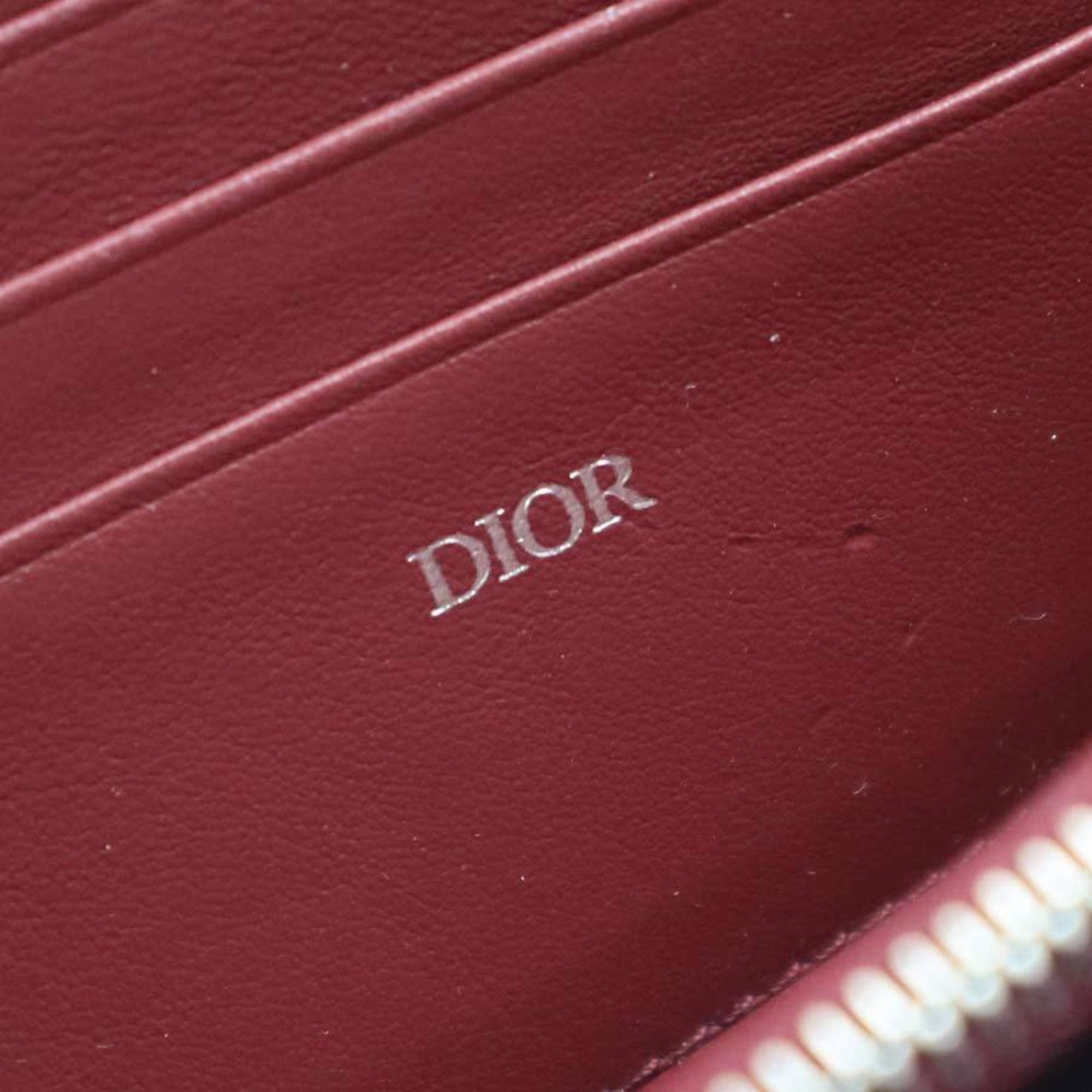 Christian Dior Burgundy Metallic Pink Leather Aluminum Shoulder Bag (Pre-Owned)