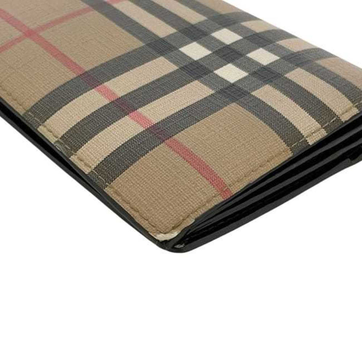 Burberry Beige Pvc Leather Long Wallet (Bi-Fold) (Pre-Owned)