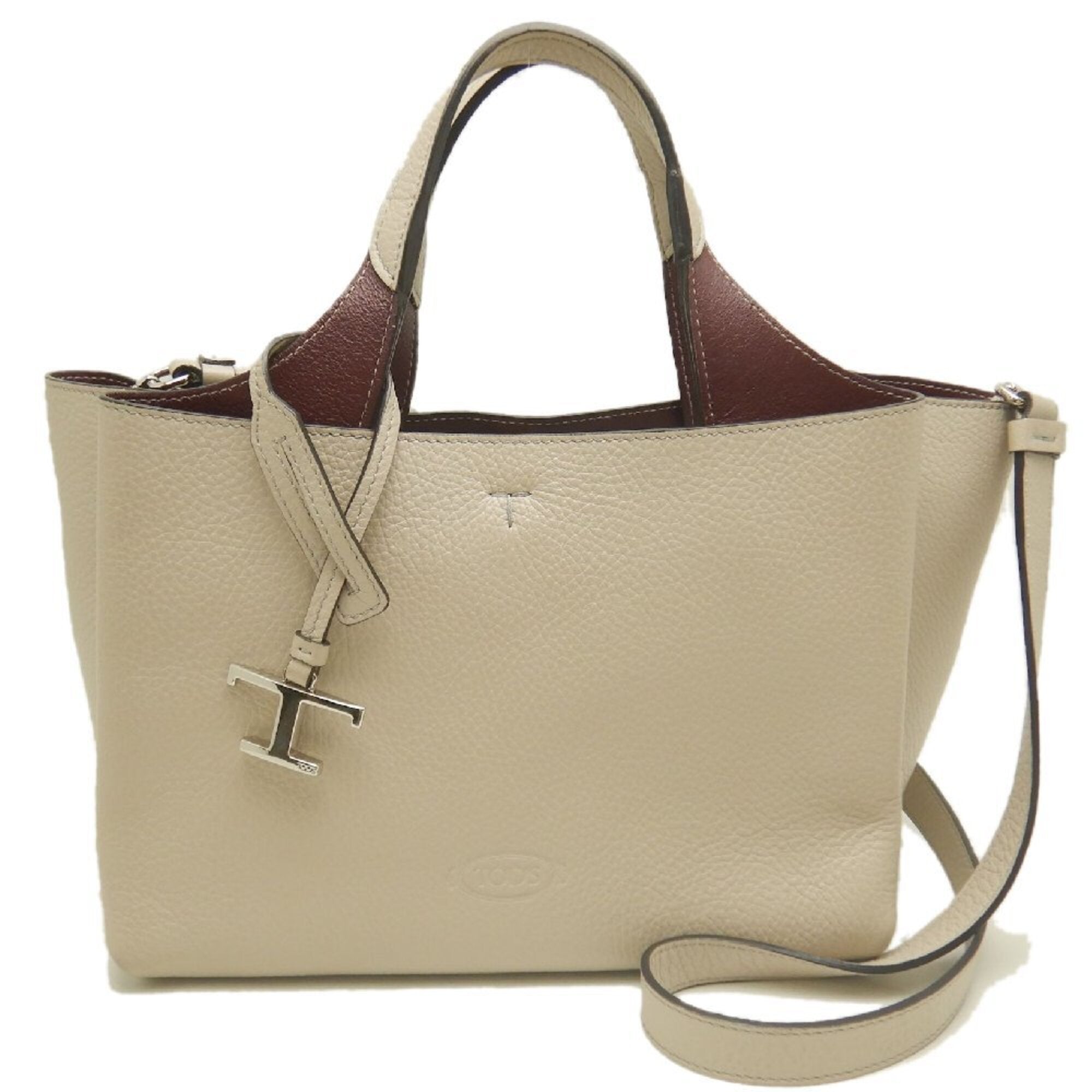 Tod's Cream Leather Handbag (Pre-Owned)