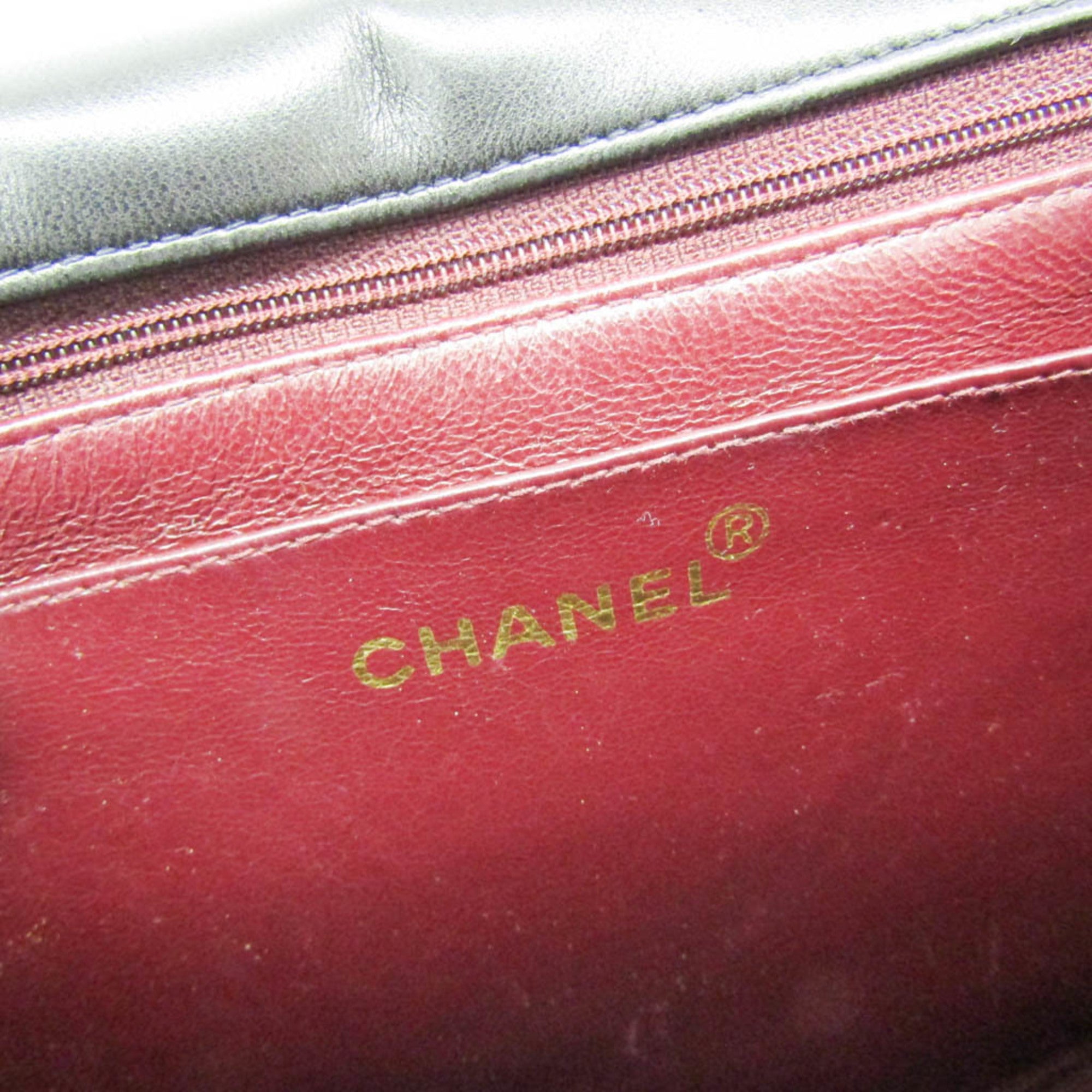 Chanel Mademoiselle Black Leather Shoulder Bag (Pre-Owned)