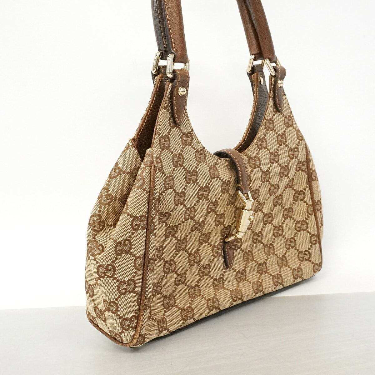 Gucci Brown Canvas Handbag (Pre-Owned)