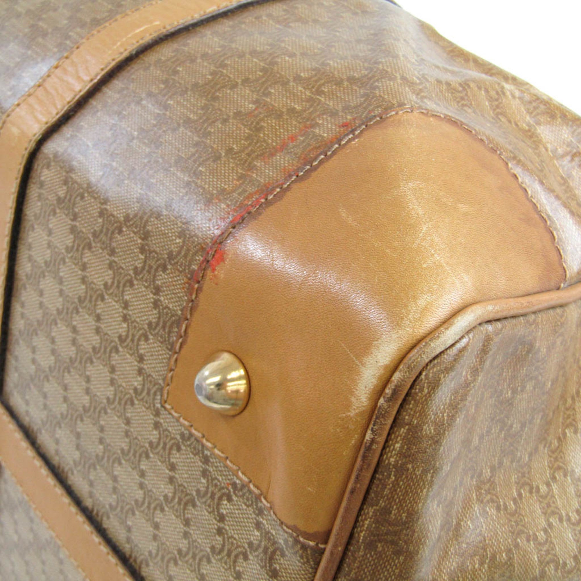 Celine Macadam Beige Pvc Leather Boston Bag (Pre-Owned)