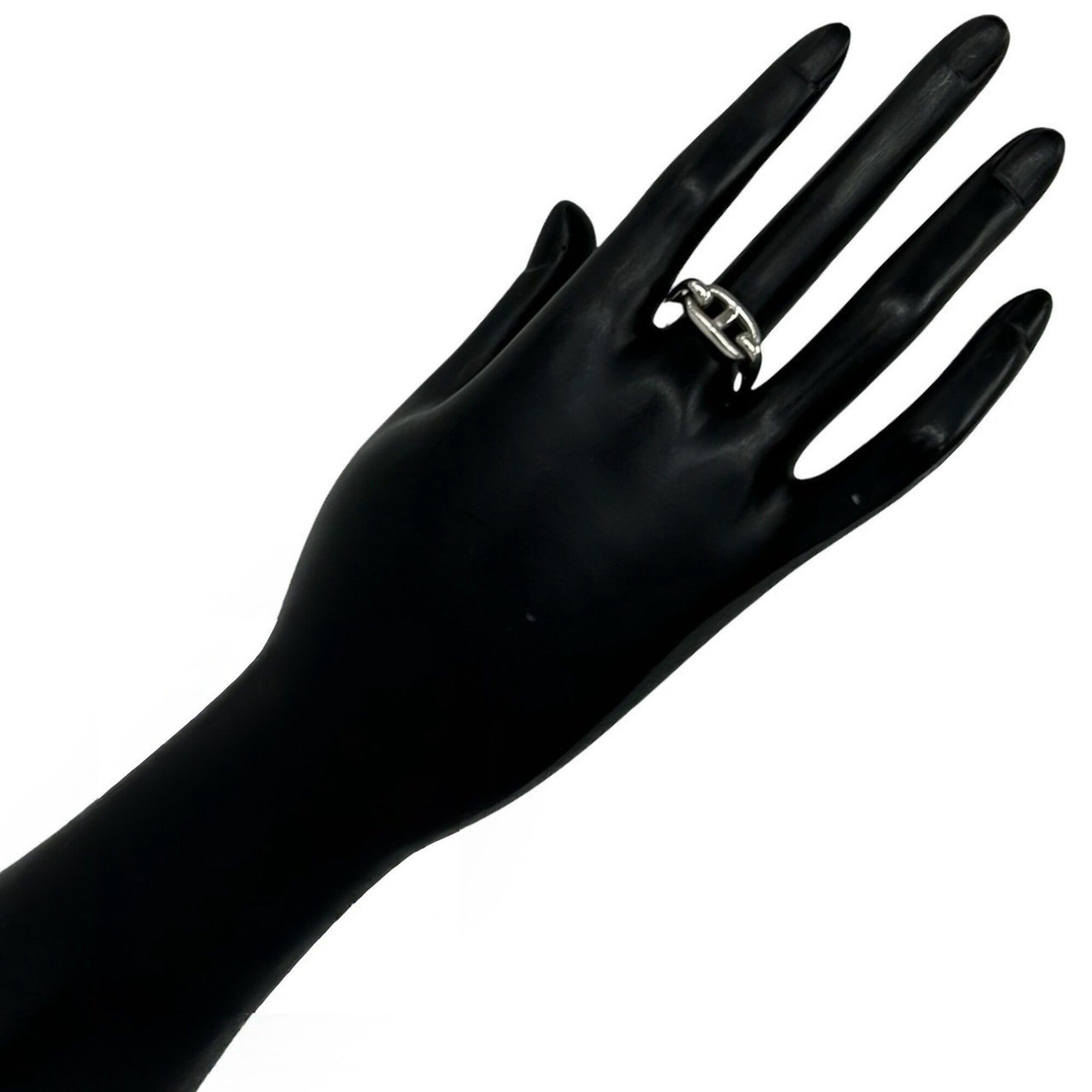 Hermes Silver Silver 925 Band Ring (Pre-Owned)