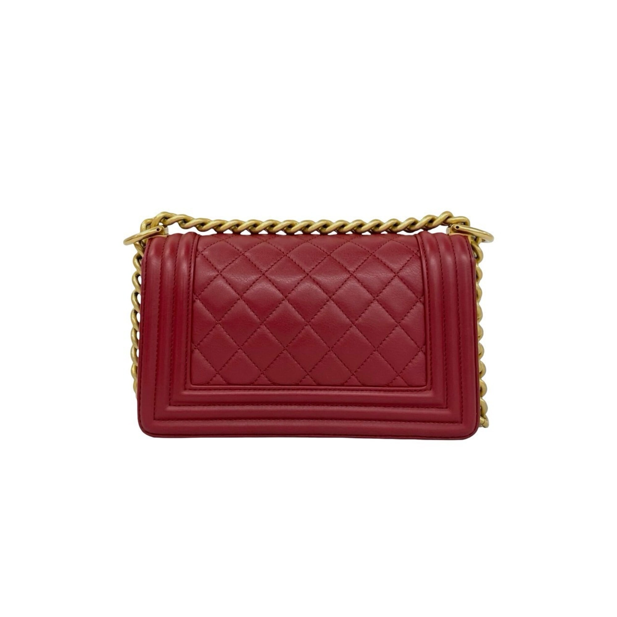 Chanel Red Color Leather Shoulder Bag (Pre-Owned)