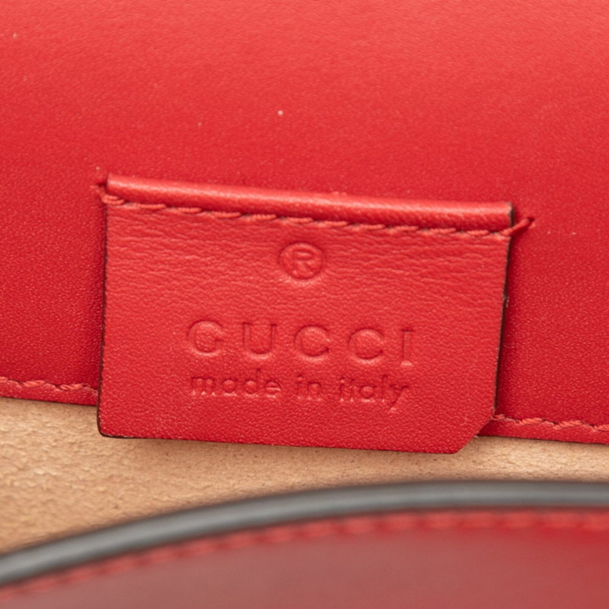 Gucci Multi-Color Red Color Leather Shoulder Bag (Pre-Owned)