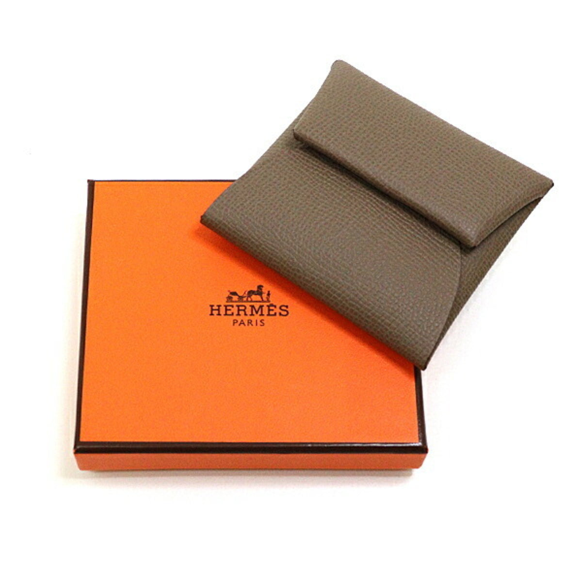Hermes Etoupe Gray Epsom Leather Coin Purse/Coin Case (Pre-Owned)
