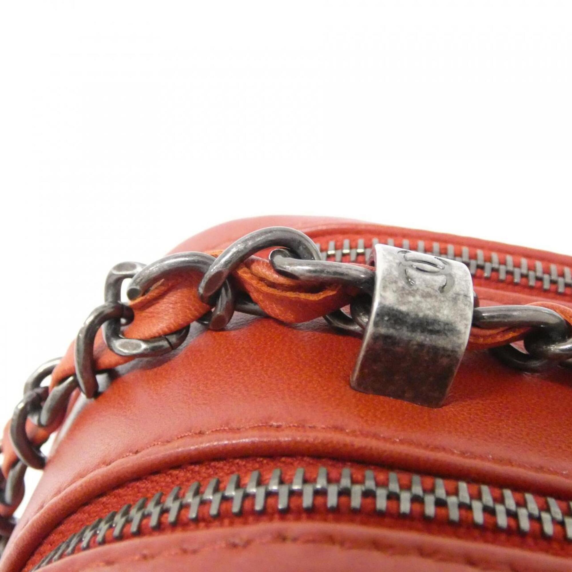 Chanel Red Color Leather Shoulder Bag (Pre-Owned)